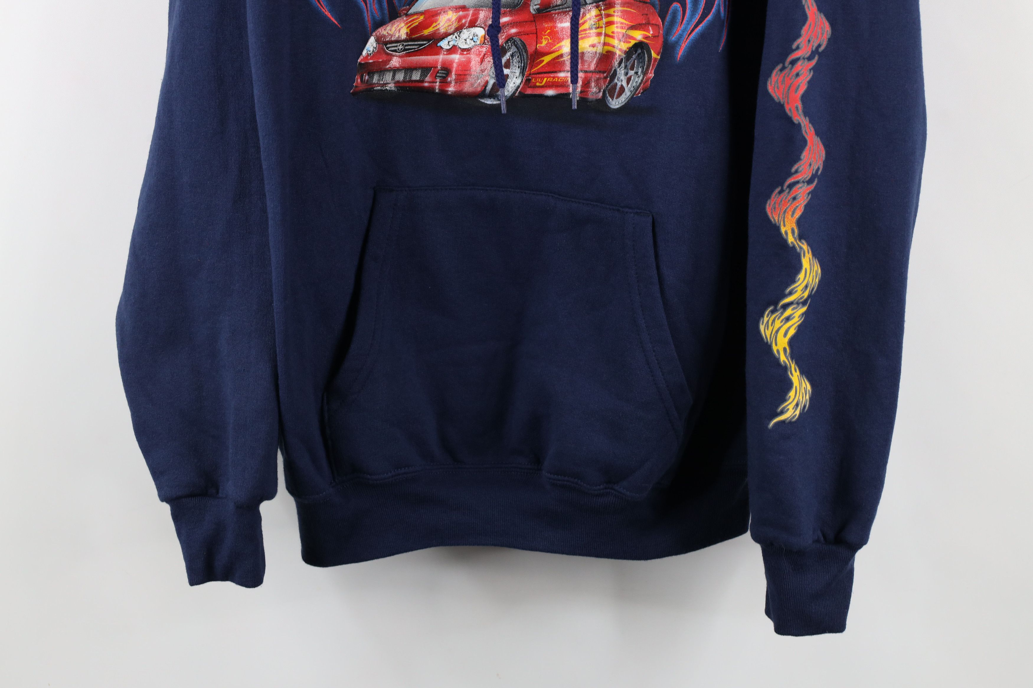Vintage Vintage 90s Streetwear Flames Car Racing Hoodie Sweatshirt Size US S / EU 44-46 / 1 - 3 Thumbnail