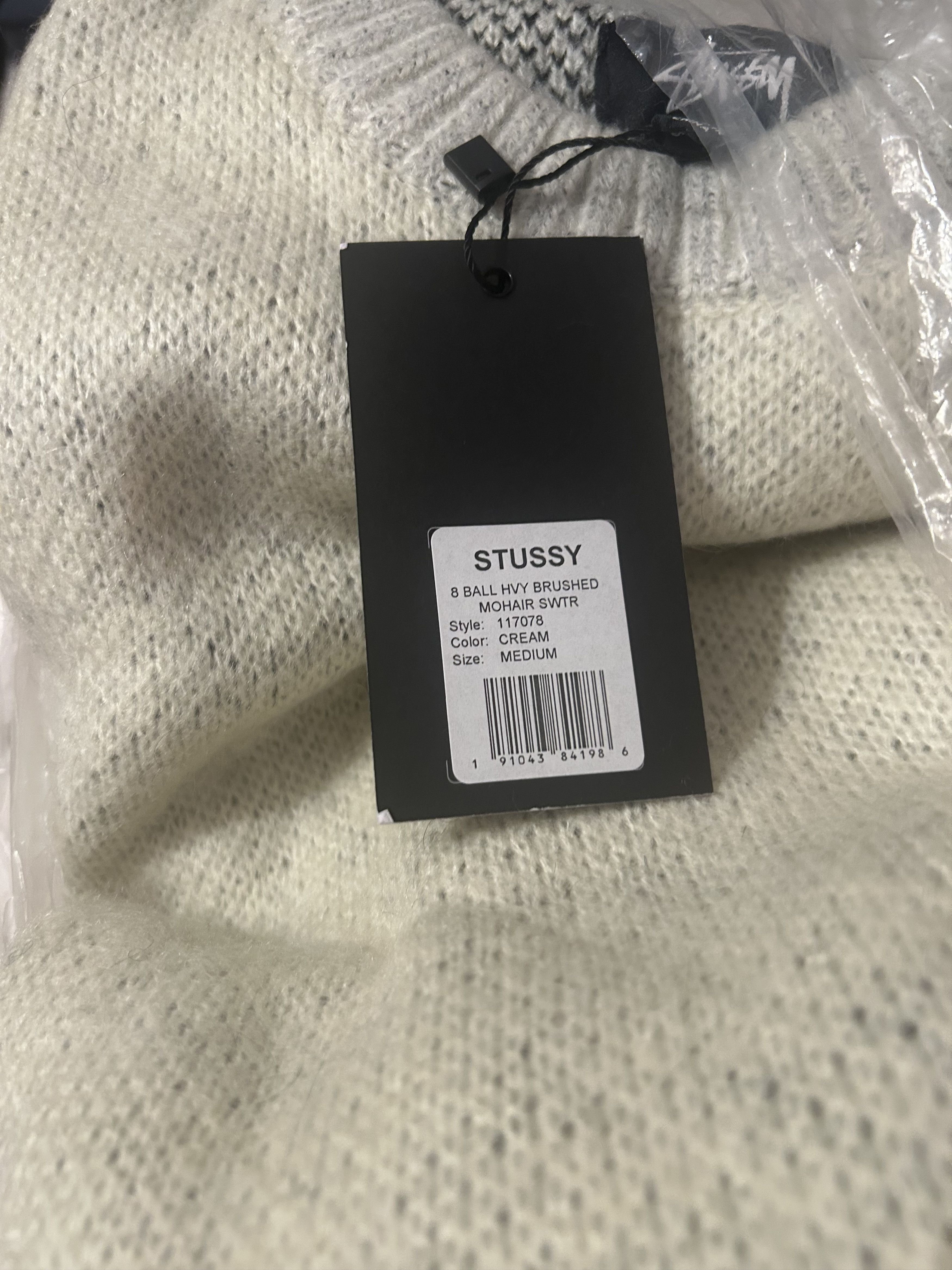 Stussy Stussy 8 BALL HEAVY BRUSHED MOHAIR SWEATER CREAM Size US M / EU 48-50 / 2 - 8 Thumbnail