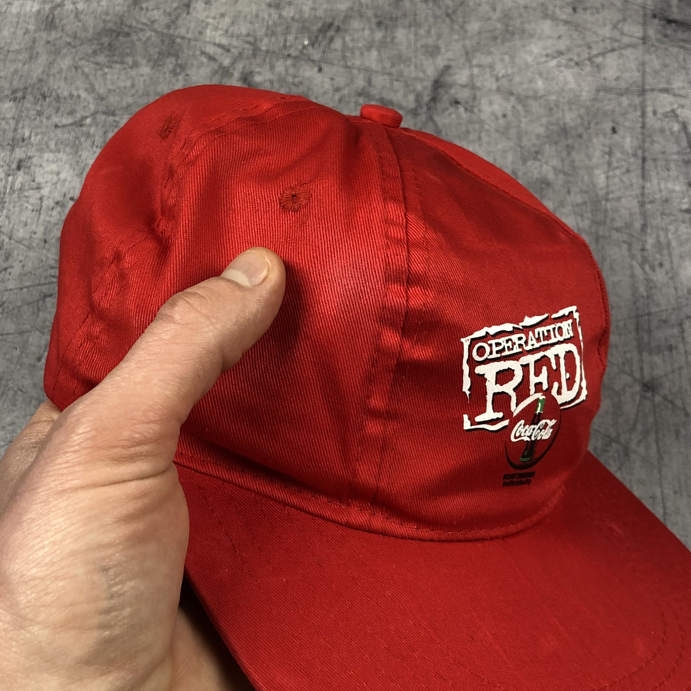 Coca Cola Vintage 90s Coca-Cola Red Operation Caffeine Long Visor Cap Size ONE SIZE - 7 Thumbnail
