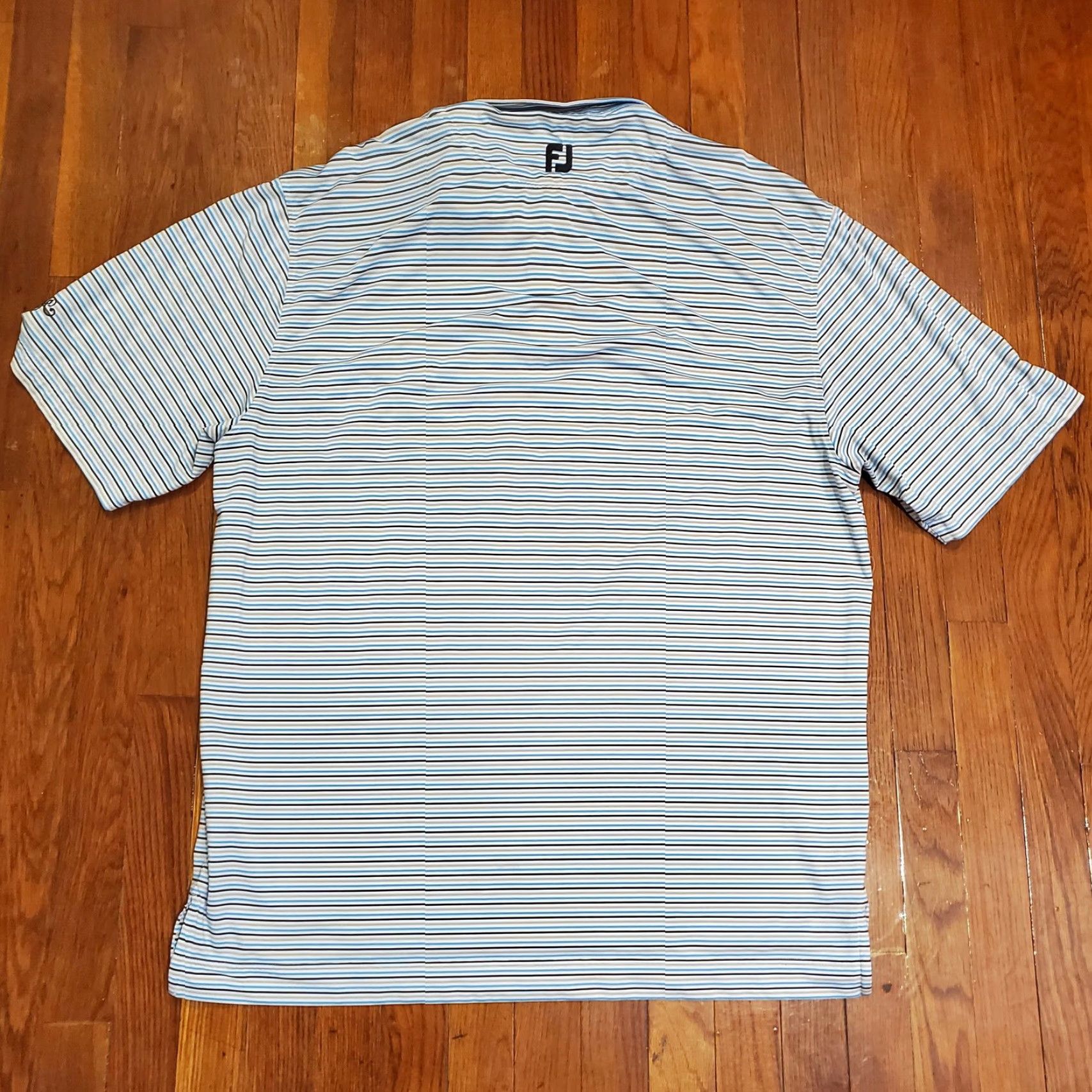 Footjoy FootJoy Polo Shirt Mens XL Striped Golf Performance Lightweight Breathable Moisture Wicking Size US XL / EU 56 / 4 - 6 Thumbnail