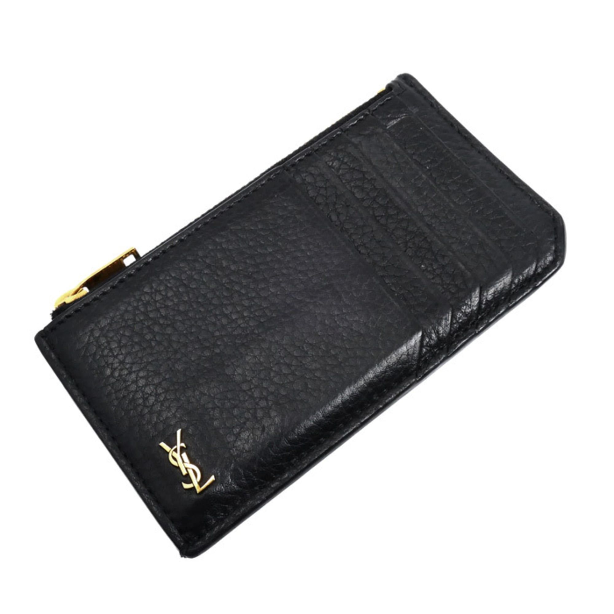 Saint Laurent Paris SAINT LAURENT Tiny Cassandra Fragment Zip Business Card Case/Card Case/Wallet/Coin Case Black 847962 Women's Size ONE SIZE - 1 Thumbnail
