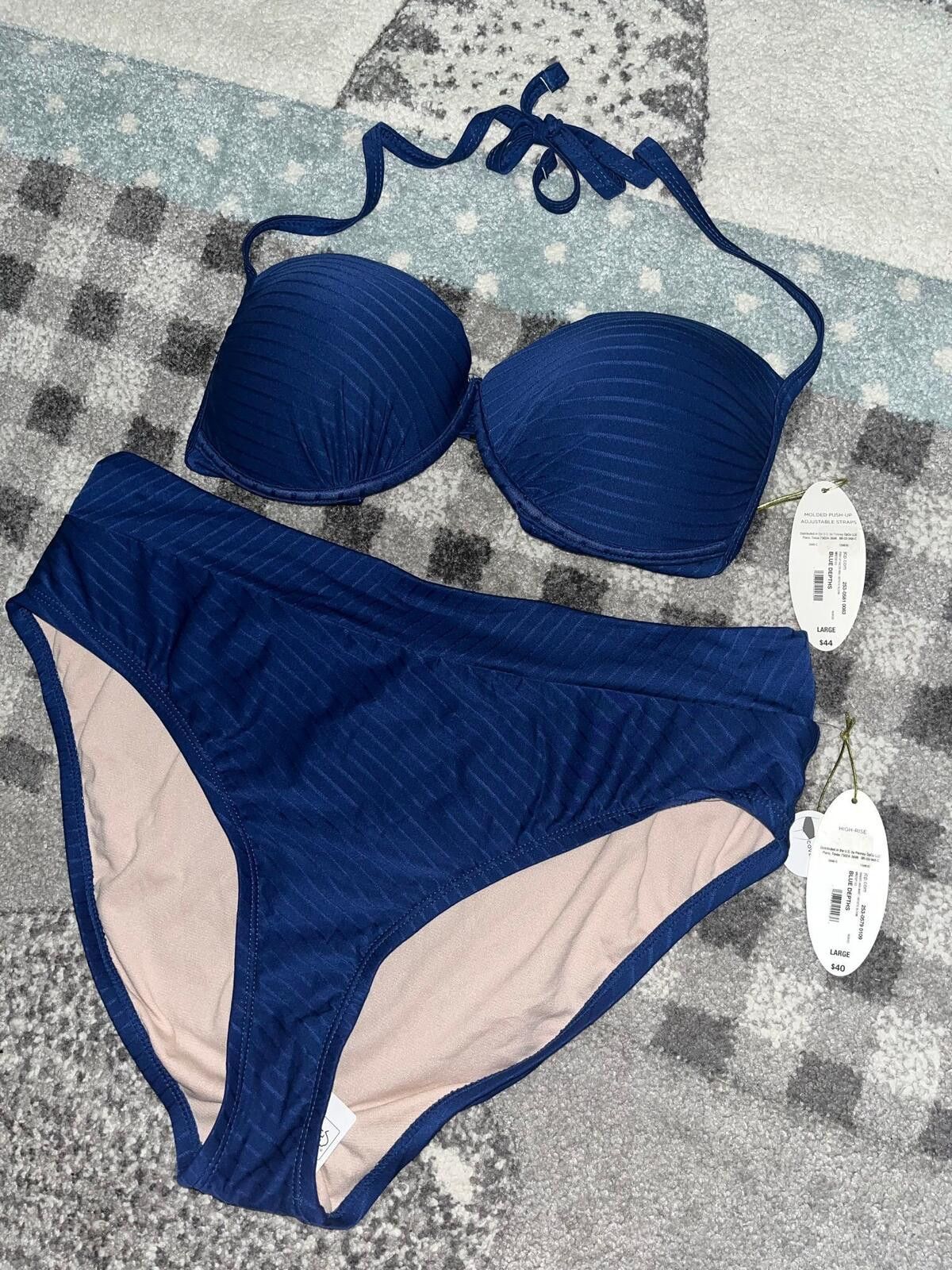 Other Women's Size L Swim 2 Piece Bikini Set Blue Depths Full Cove Size ONE SIZE - 5 Thumbnail
