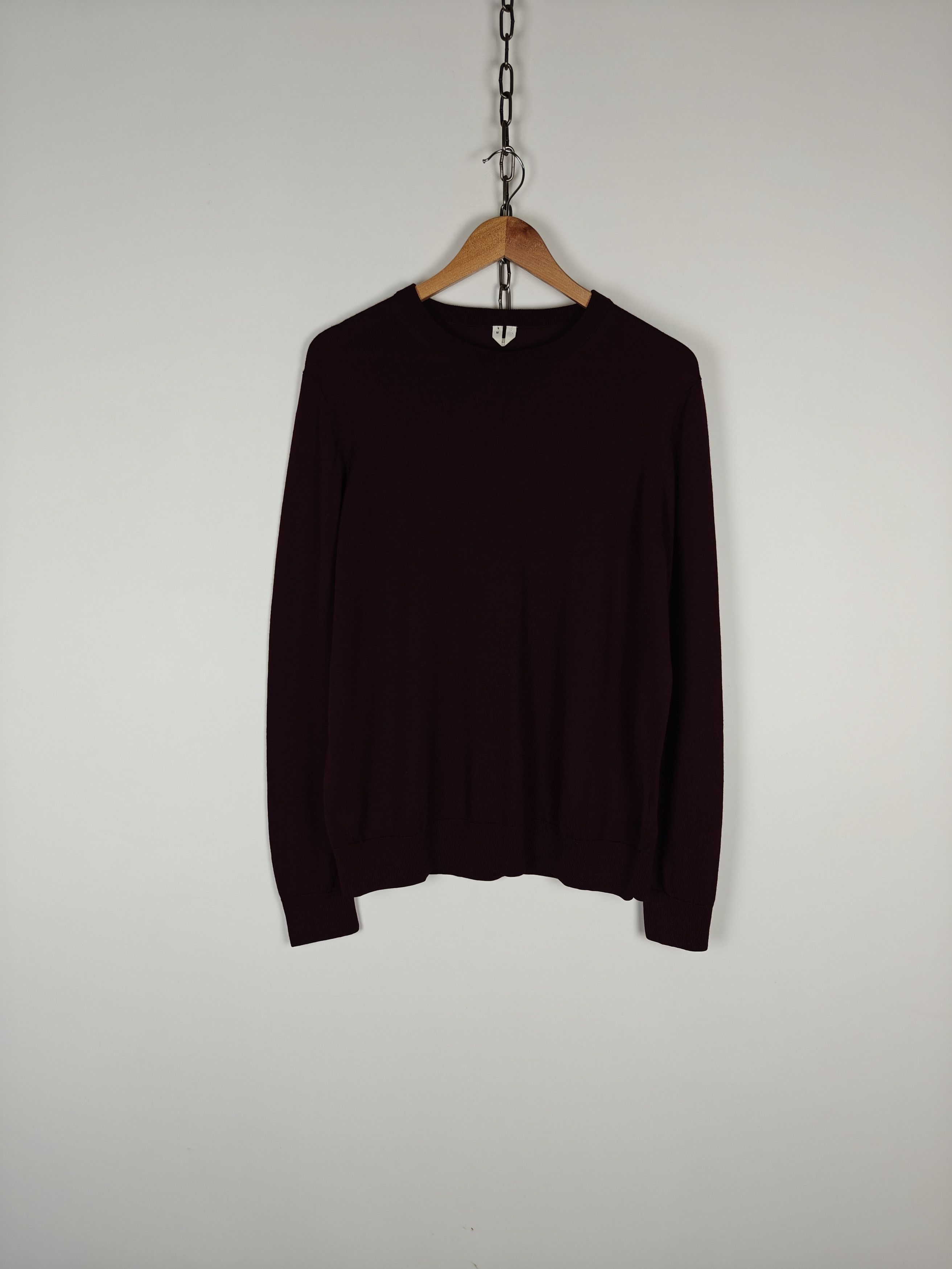 Arket Arket Knit Sweater Wool Pullover Crewneck Burgundy M Size US M / EU 48-50 / 2 - 1 Thumbnail