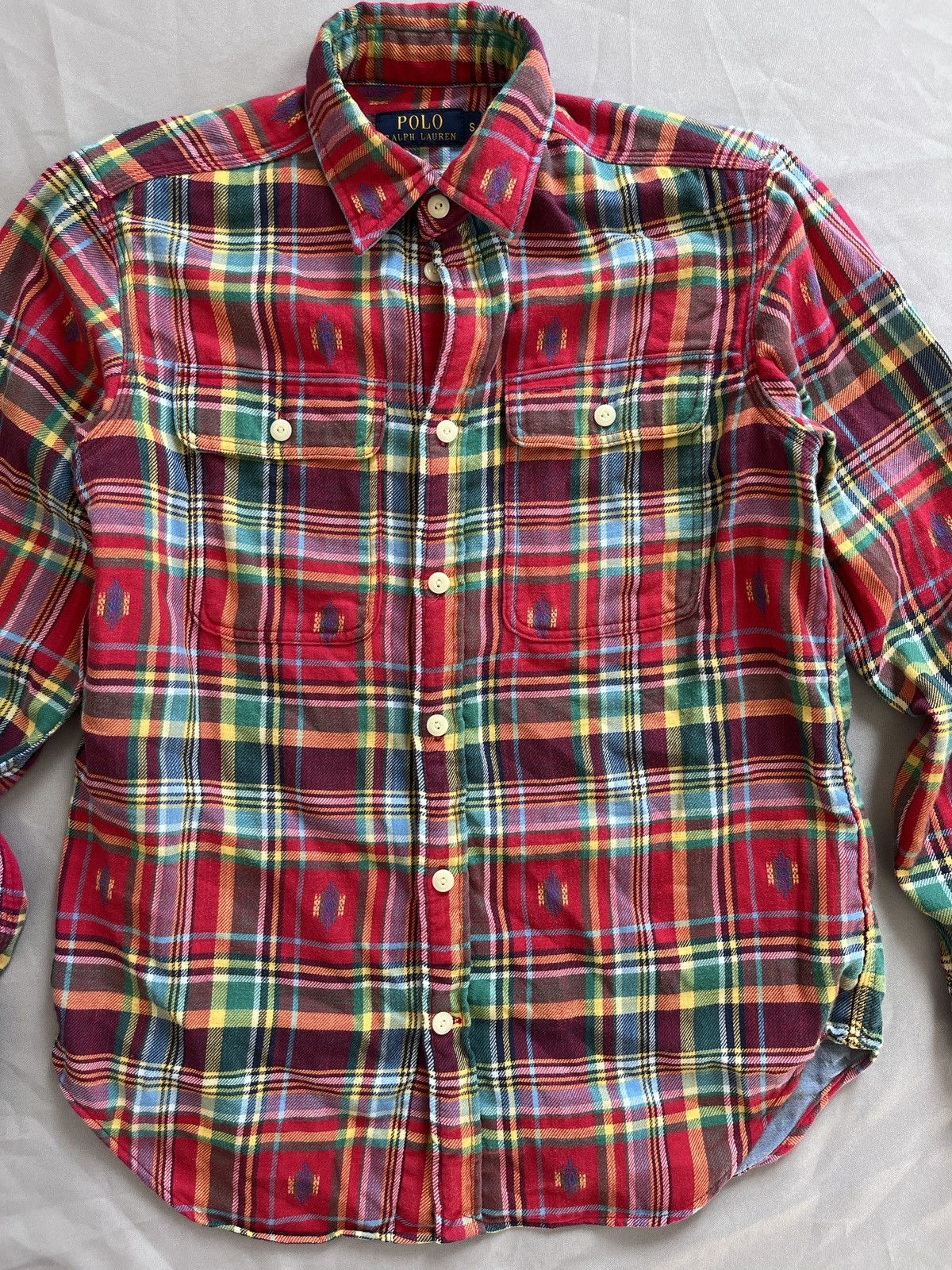 Polo Ralph Lauren Polo Ralph Lauren Flannel Madras Navajo RRL Ornamental Shirt Size US S / EU 44-46 / 1 - 4 Thumbnail