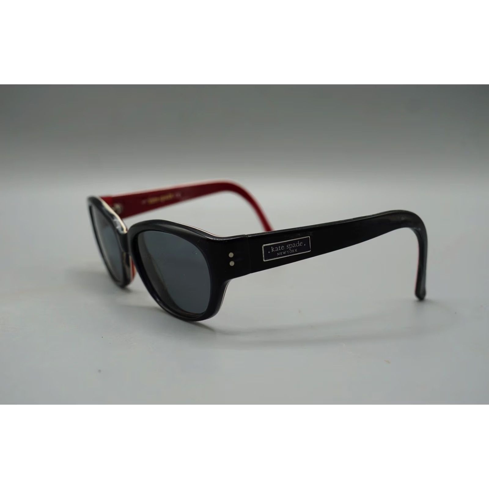 Vintage VINTAGE Kate Spade New York BRI/S Cat Eye Sunglasses 54-17-135 Frames Only Womens Medium Black Red White Retro Designer 2000s Accessories Size ONE SIZE - 2 Thumbnail