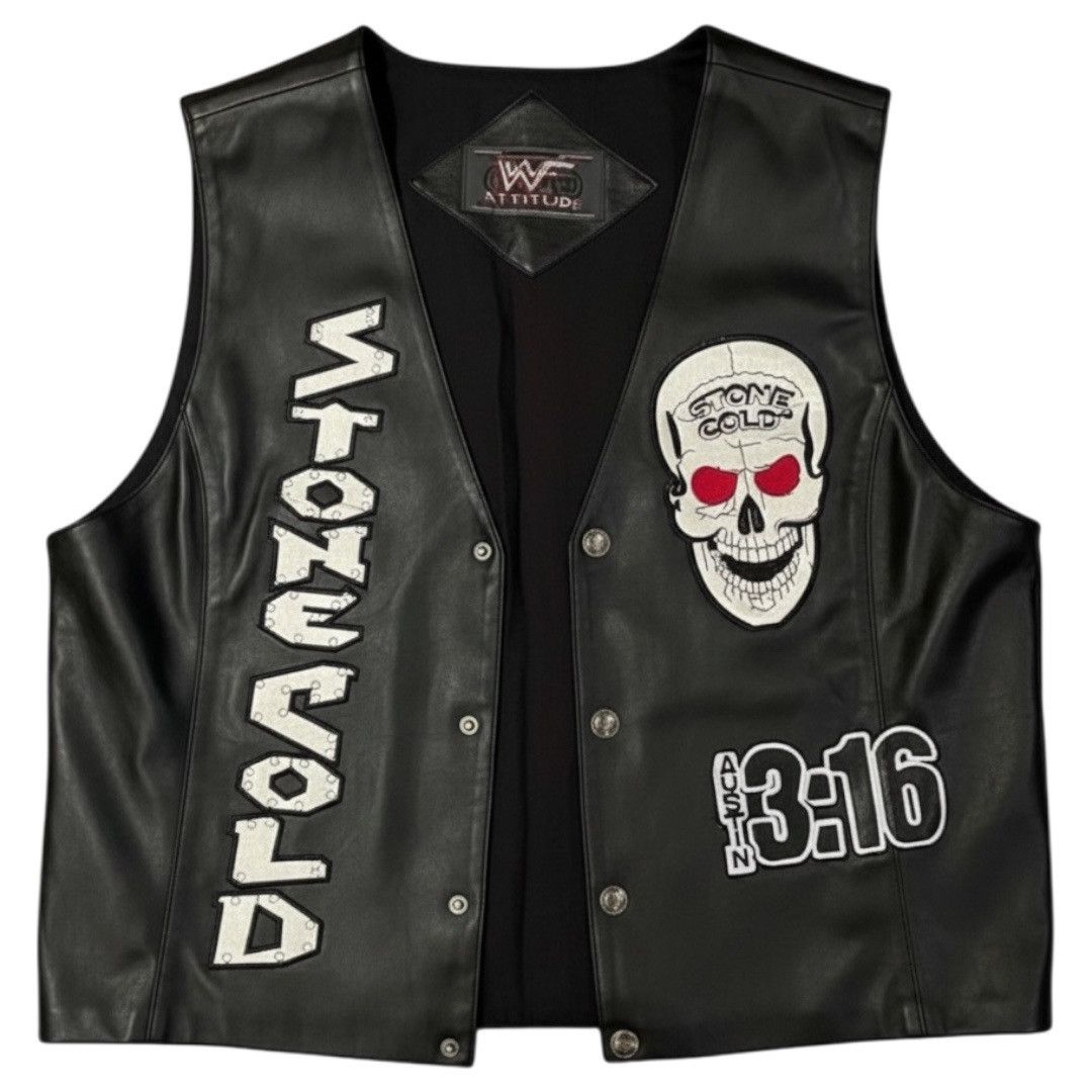 WWE STONE COLD STEVE AUSTIN WWF VEST SMOKING SKULL Size US S / EU 44-46 / 1 - 2 Thumbnail