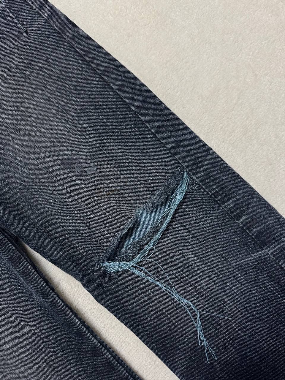 Japanese Brand GRUNGE CRAZY Japanese Thrashed Distressed Slim Skinny Jean Size US 33 - 8 Thumbnail