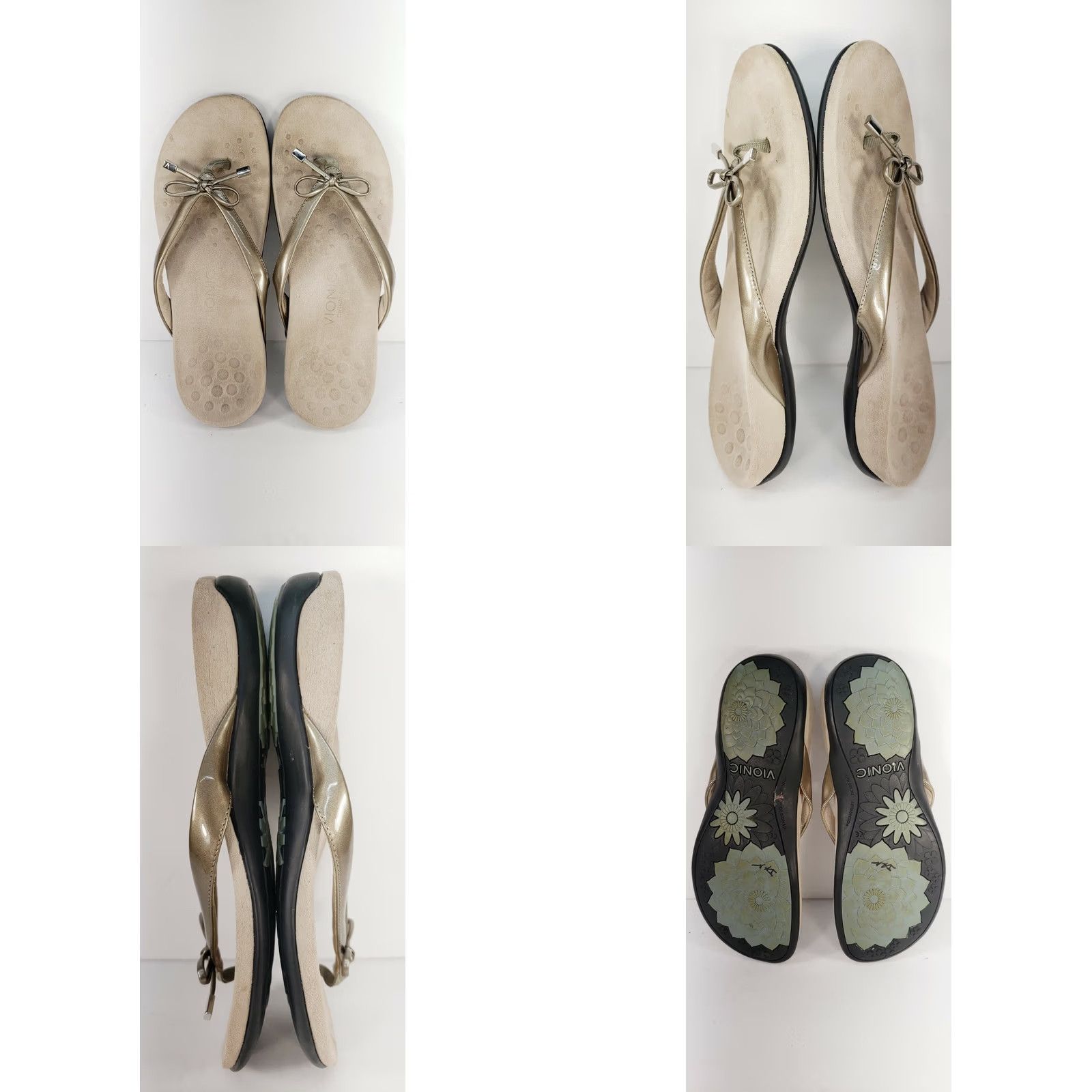 Vionic Vionic Bella II Women's Sandal Thong Slide-on Size 10 Beige Bow Upfront Flat Heel M US 10 EU 41 UK 8.5 Size US 9 / IT 39 - 8 Thumbnail