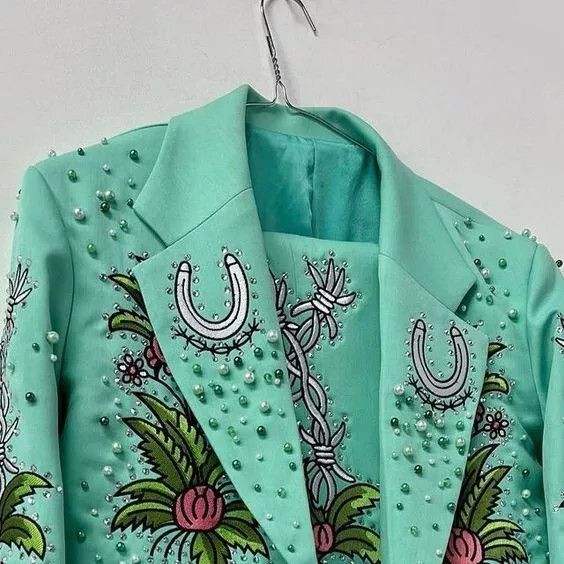 Other Men 2PC Customized Dragon embroidery western prom outfit Size 46R - 3 Thumbnail
