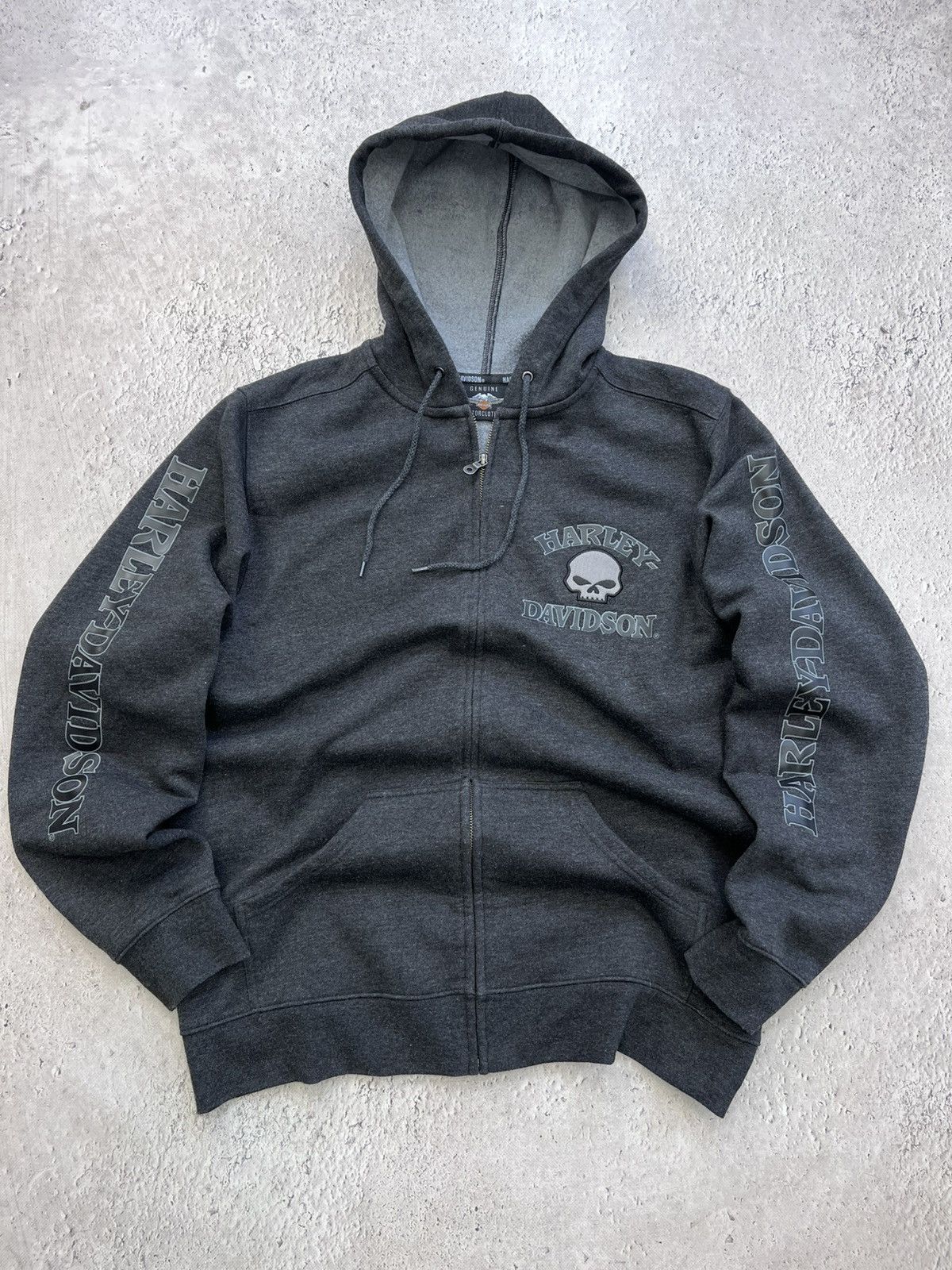 Harley Davidson × Vintage HARLEY DAVIDSON Crowned Skull hoodie longsleeve Grunde skull Size US XL / EU 56 / 4 - 9 Thumbnail