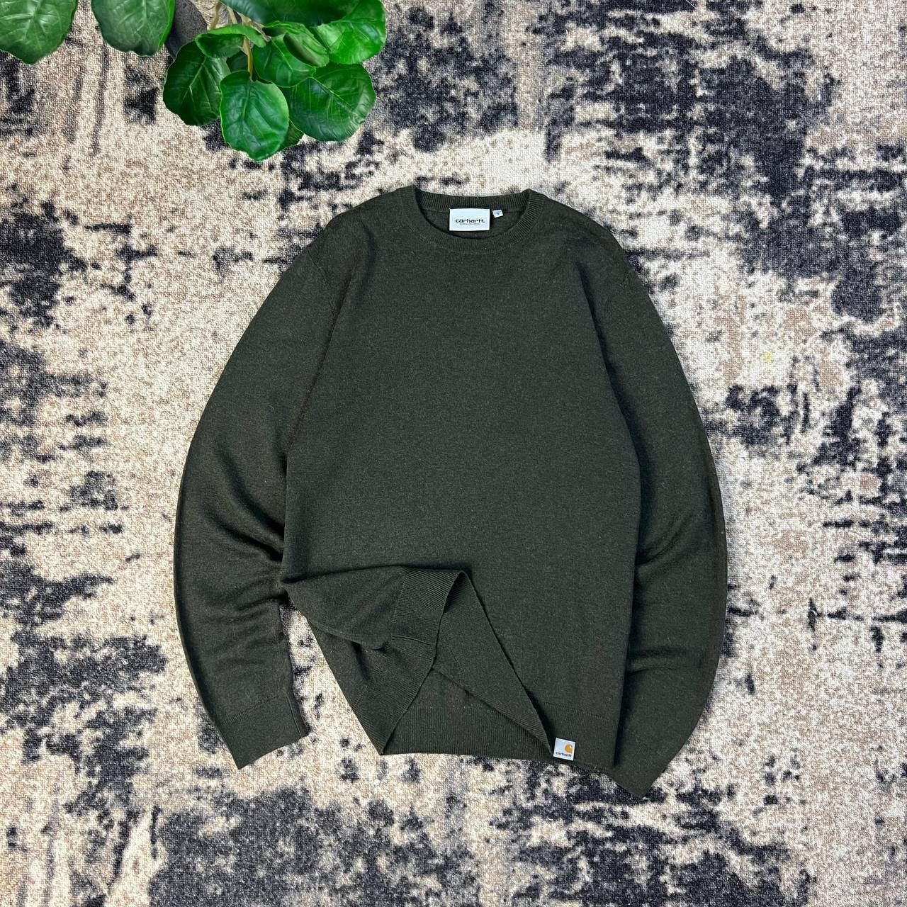Carhartt Wip Carhartt WIP Tab Logo Vintage Light Khaki Sweater Y2K Style Size US S / EU 44-46 / 1 - 1 Thumbnail
