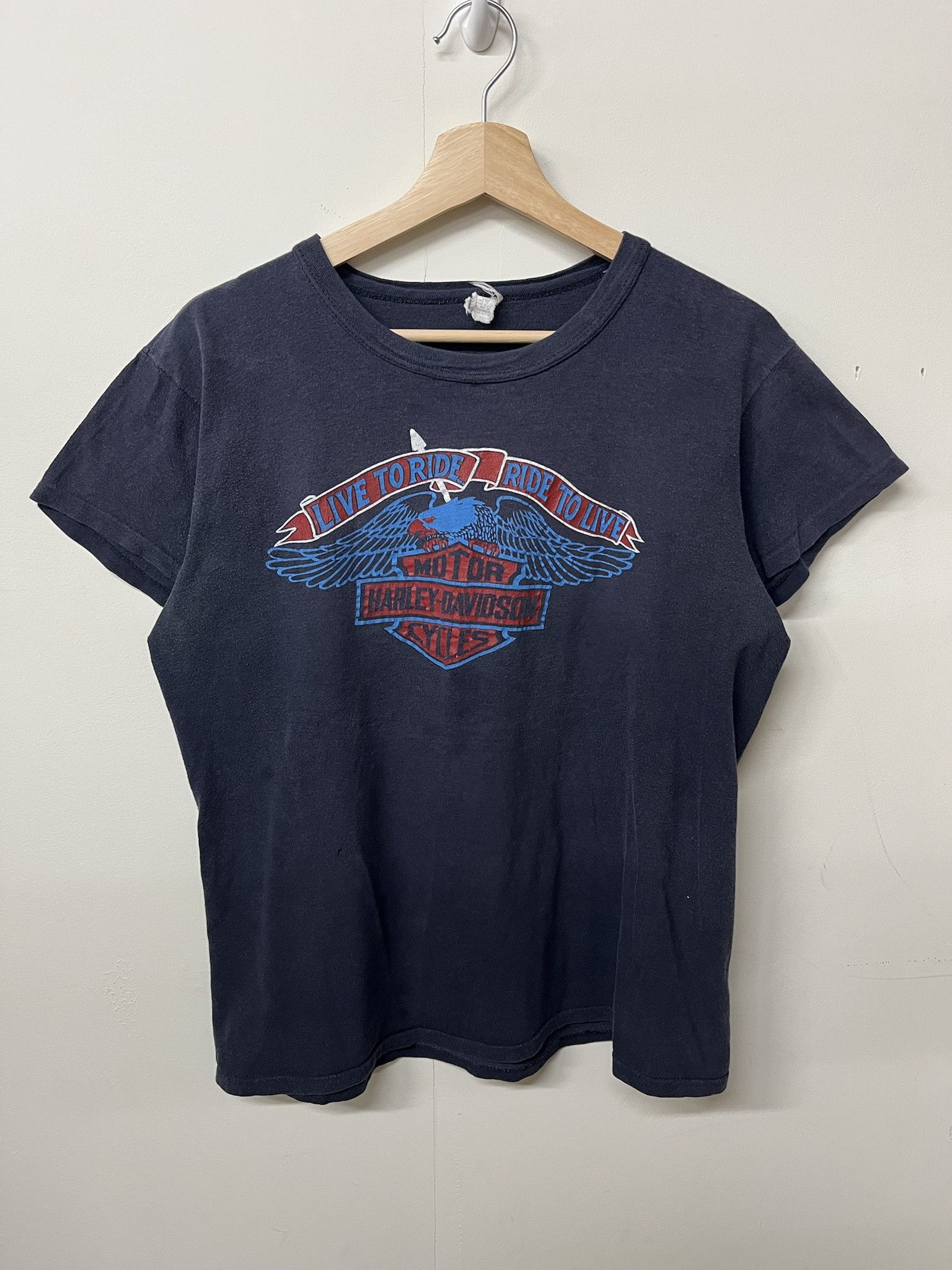 Vintage 1980 Harley Davidson Live to Ride Single Stitch Tee Size L