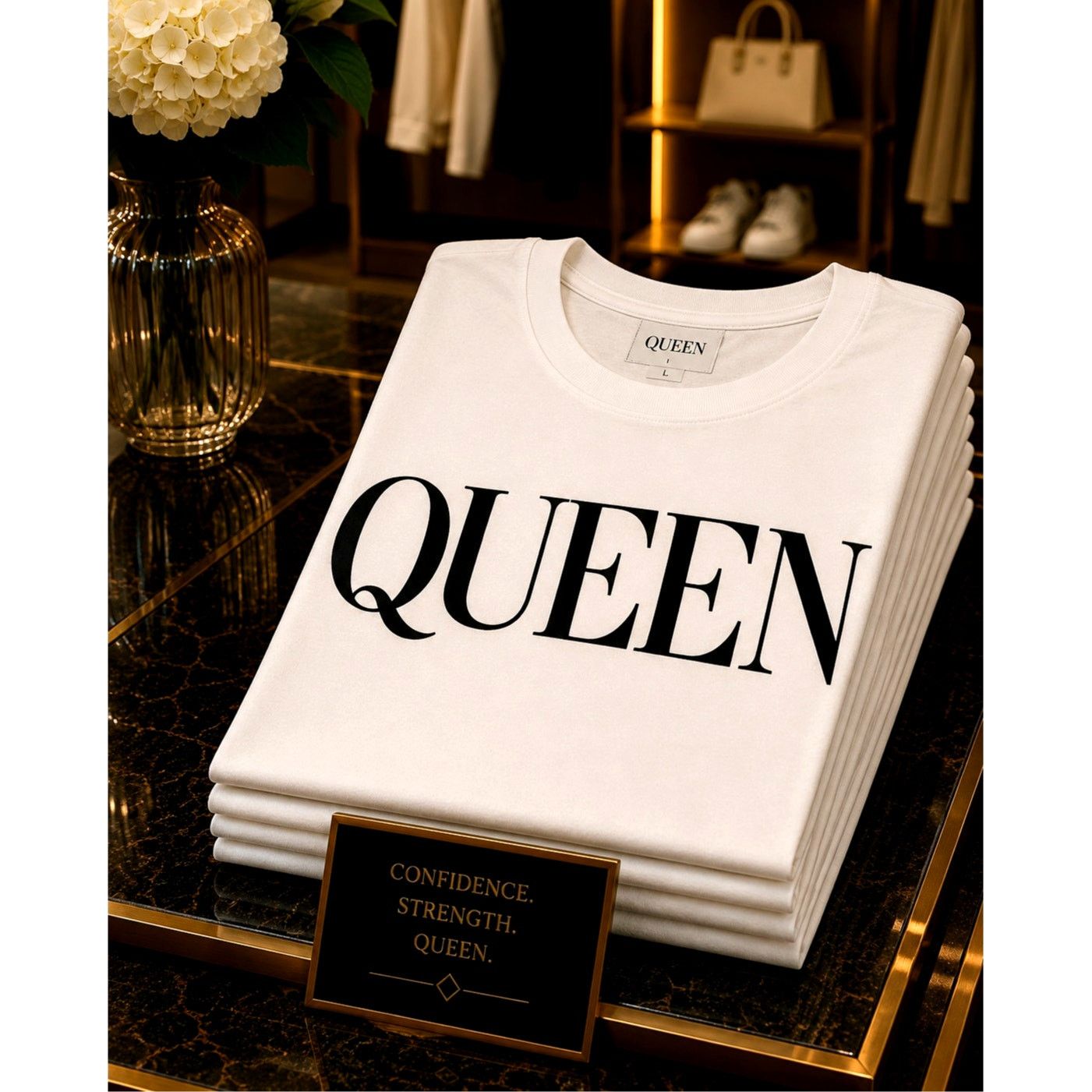 Other Queen White with Black Letters Tee Shirt - L Size L / US 10 / IT 46 - 1 Thumbnail