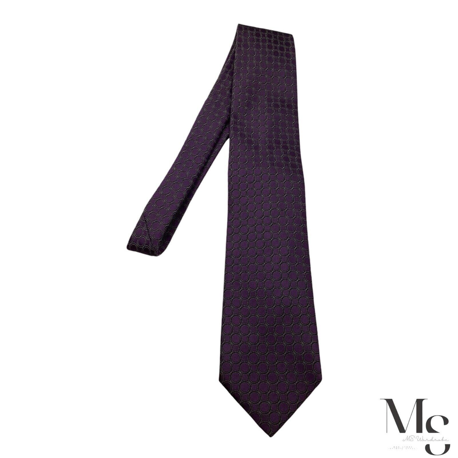 Ermenegildo Zegna Ermenegildo Zegna Purple Geometric Silk Tie Made In Italy W: Size ONE SIZE - 6 Thumbnail