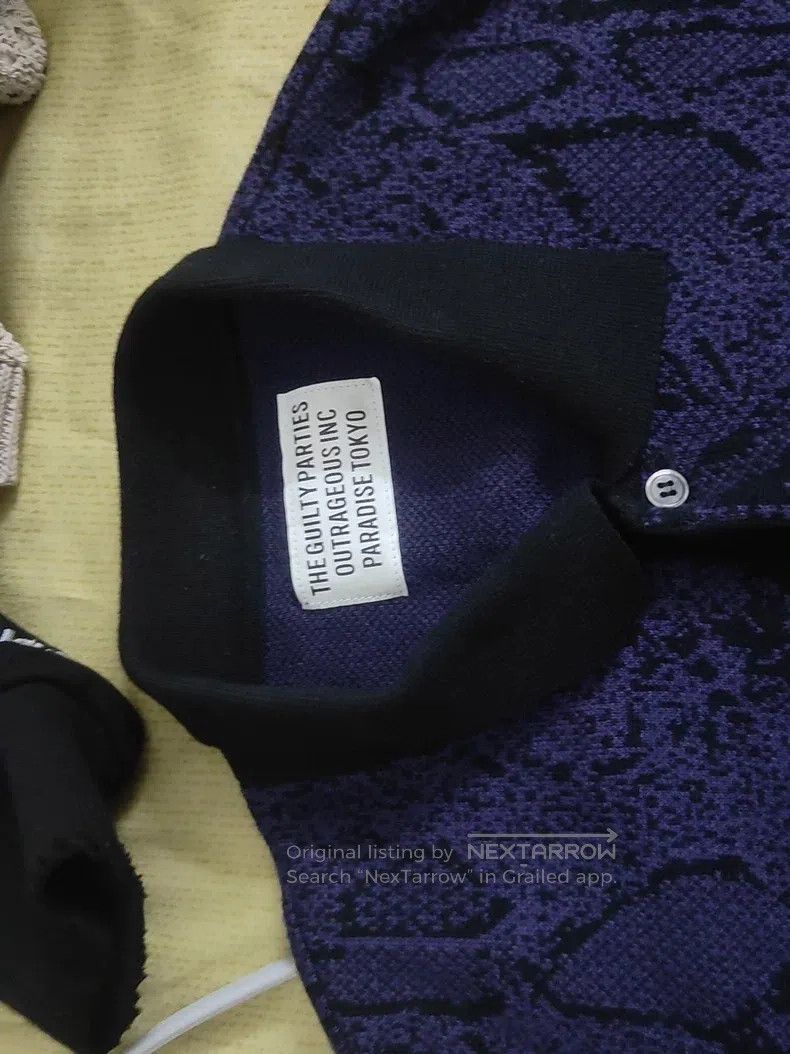 Wacko Maria Wacko Maria Purple snake pattern knitted Polo Size US L / EU 52-54 / 3 - 2 Thumbnail