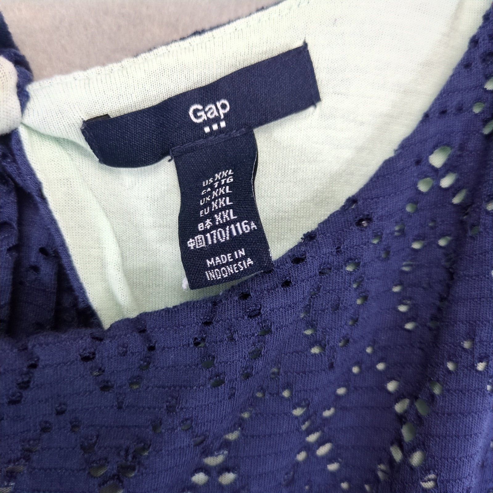 Gap GAP Size XXL Navy Lace Overlay Drop Waist Sleeveless Dress Size XXL / US 16-18 / IT 52-54 - 3 Thumbnail