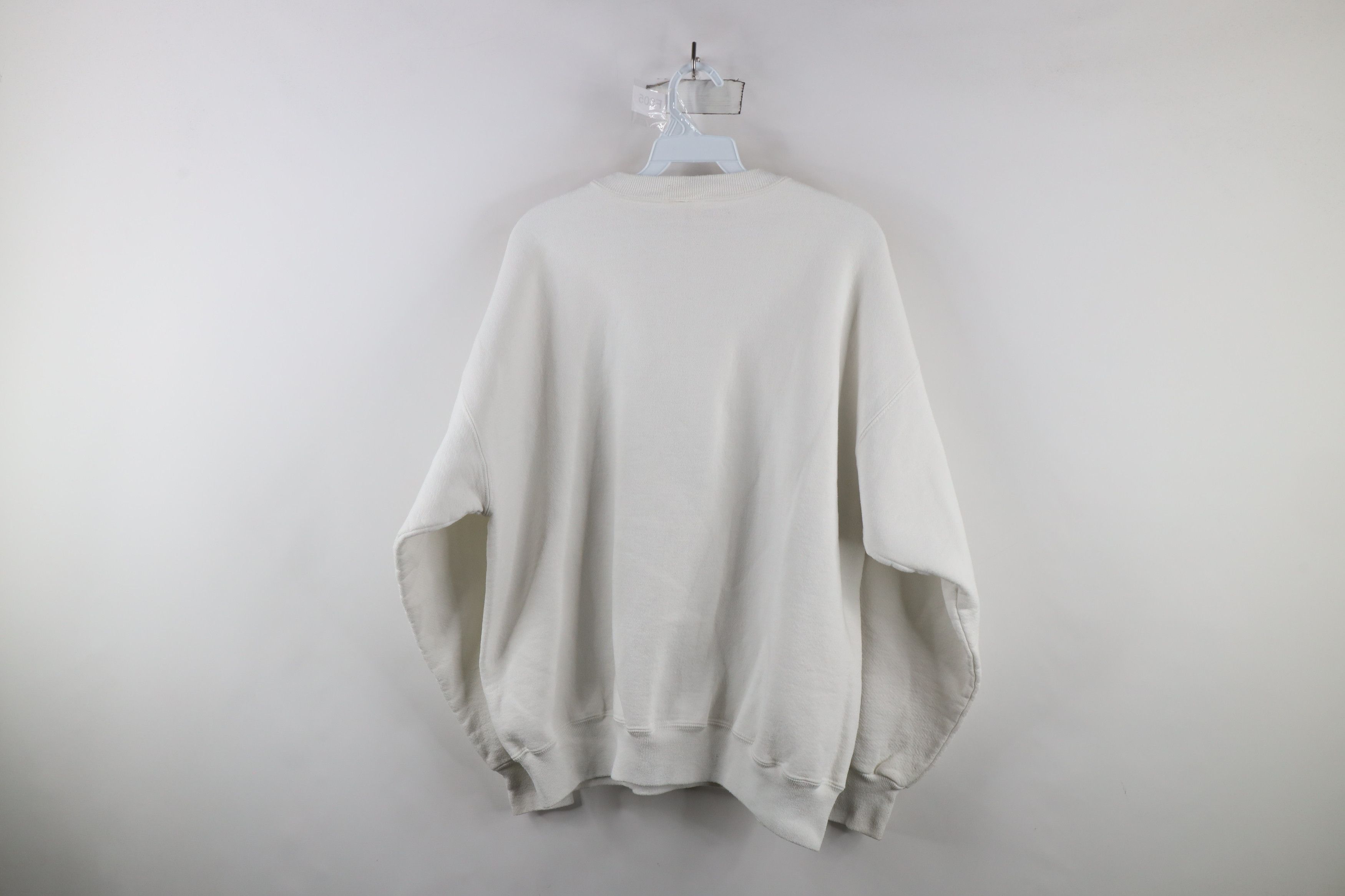 Vintage Vintage 90s Streetwear Blank Heavyweight Sweatshirt White Size US XL / EU 56 / 4 - 8 Thumbnail