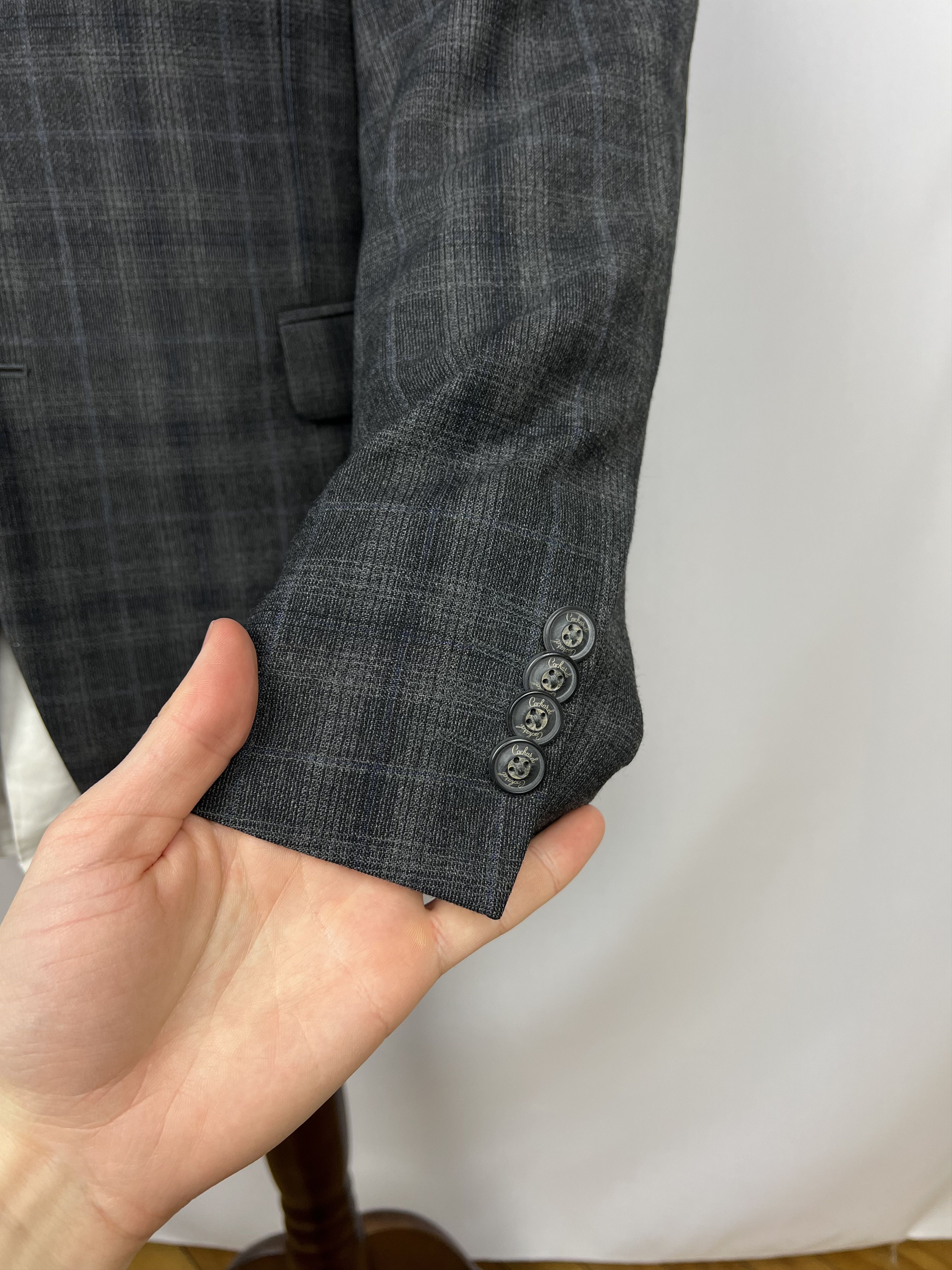 Italic CACHAREL x Zignone 100% Pure Wool Plaid Slim 2 Piece Suit Size 42R - 9 Thumbnail