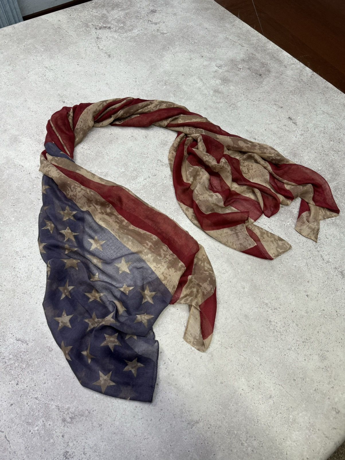 Vintage Faded American Flag Scarf Scarves