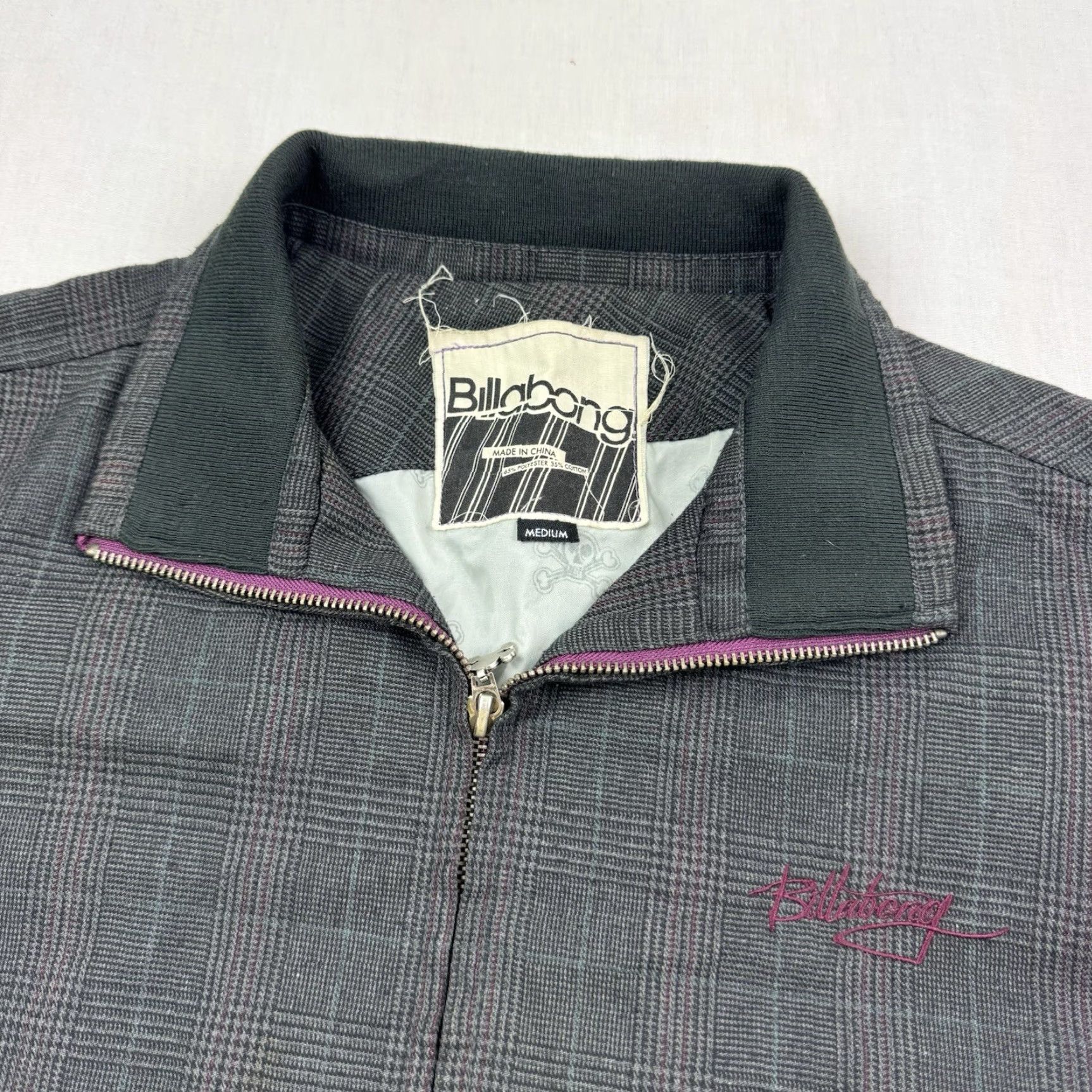 Billabong VINTAGE Billabong Jacket Adult M Plaid Full Zip Grunge Surf Hipster Collar Mens Size US M / EU 48-50 / 2 - 4 Thumbnail