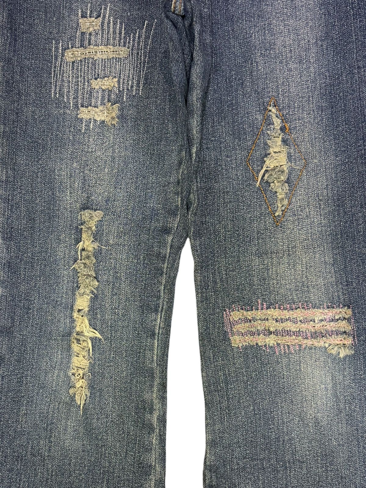Edwin Vintage Japanese Brand Distressed Flare Jeans Size 28" / US 6 / IT 42 - 3 Thumbnail