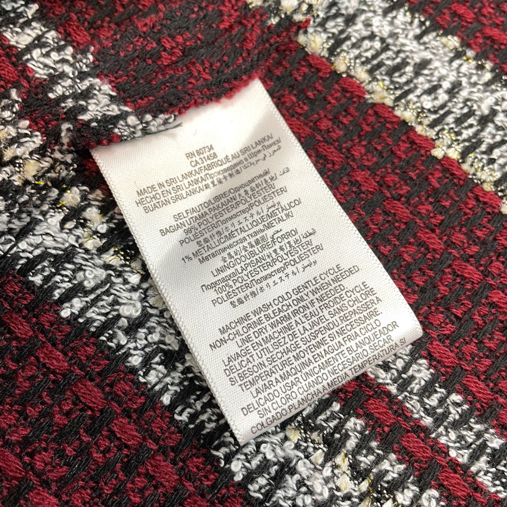 BCBGeneration BCBGeneration Vest Duster Topper Long Womens One Size Red Tweed Stripe Cardigan Vest Modern Jacket Size ONE SIZE - 4 Thumbnail