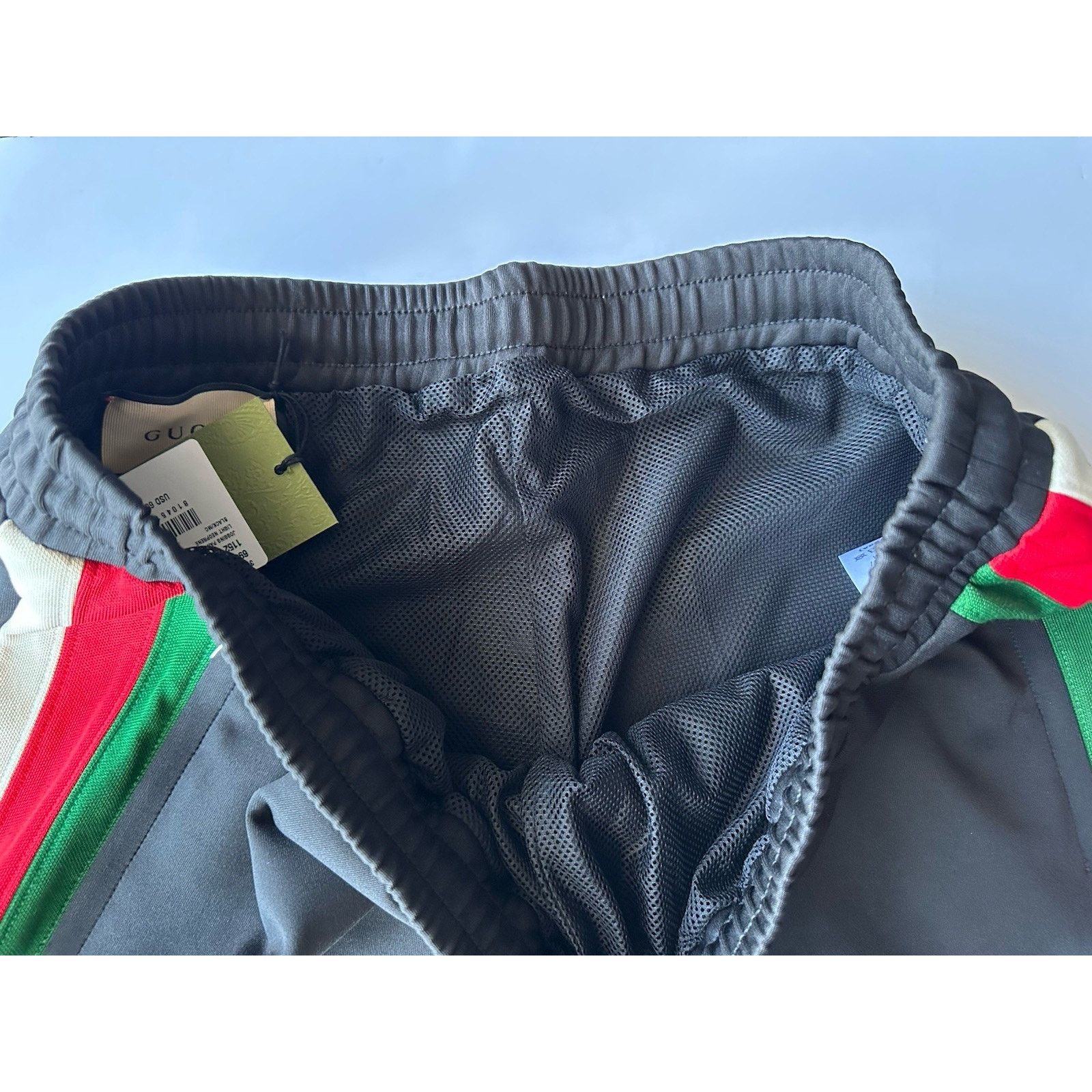 Gucci Neoprene Black Web Jogging Pants 3XL (36”) 698461