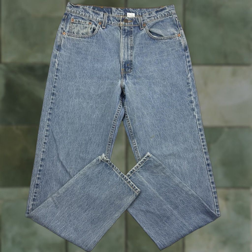 Levi's VINTAGE Levi's 550 Jeans Adult 35x34 Relaxed Fit 90s USA Blue Denim Cotton Jeans Mens Size US 35 - 1 Thumbnail