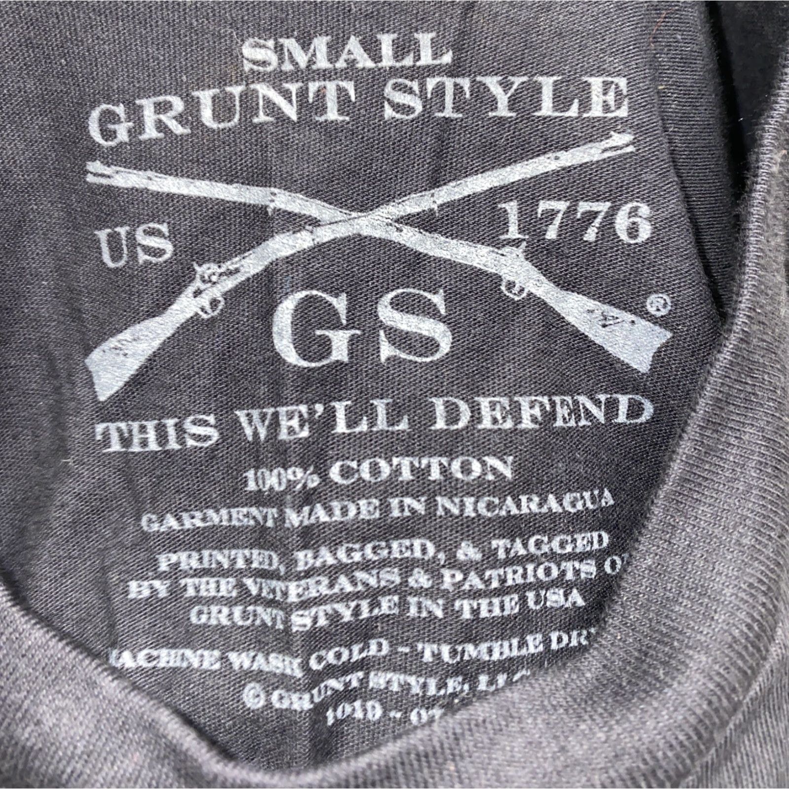 Vintage Grunt Style T-Shirt Mens Black Print Short Sleeve Size S Shirt Regular Cotton Black Mens Size S Size US S / EU 44-46 / 1 - 5 Thumbnail