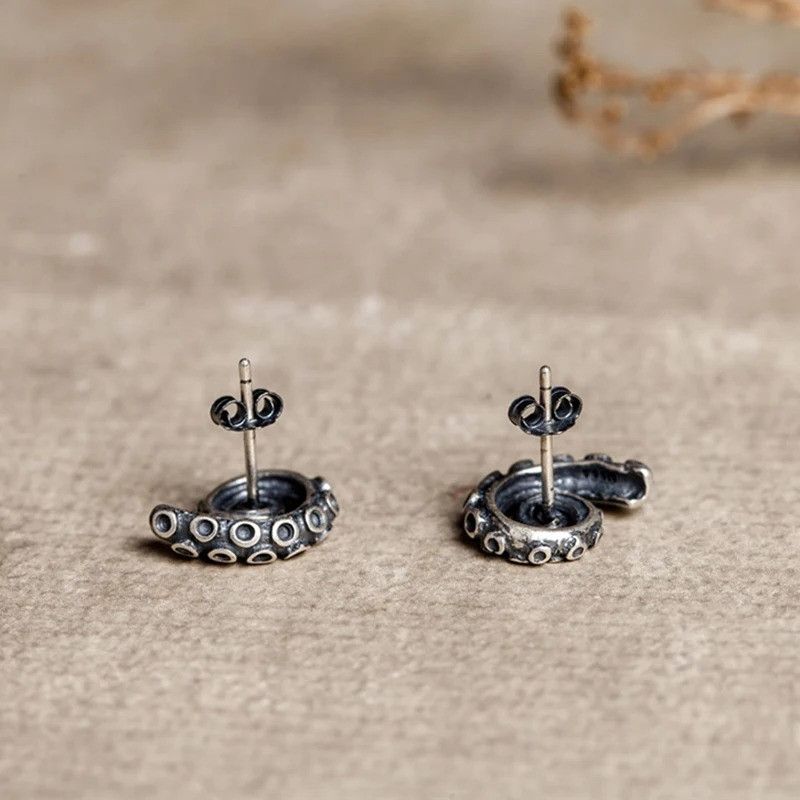 Jewelry Octopus Tentacles Stud Earrings 925 Sterling Silver Ear Gift Size ONE SIZE - 5 Thumbnail