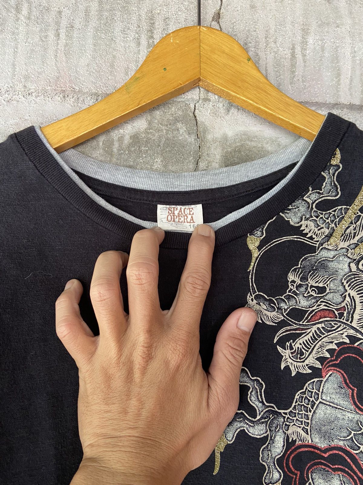 Japanese Brand SPACE OPERA DRAGON DOUBLE LAYER DISTRESSED LONG SLEEVE Size US M / EU 48-50 / 2 - 10 Thumbnail