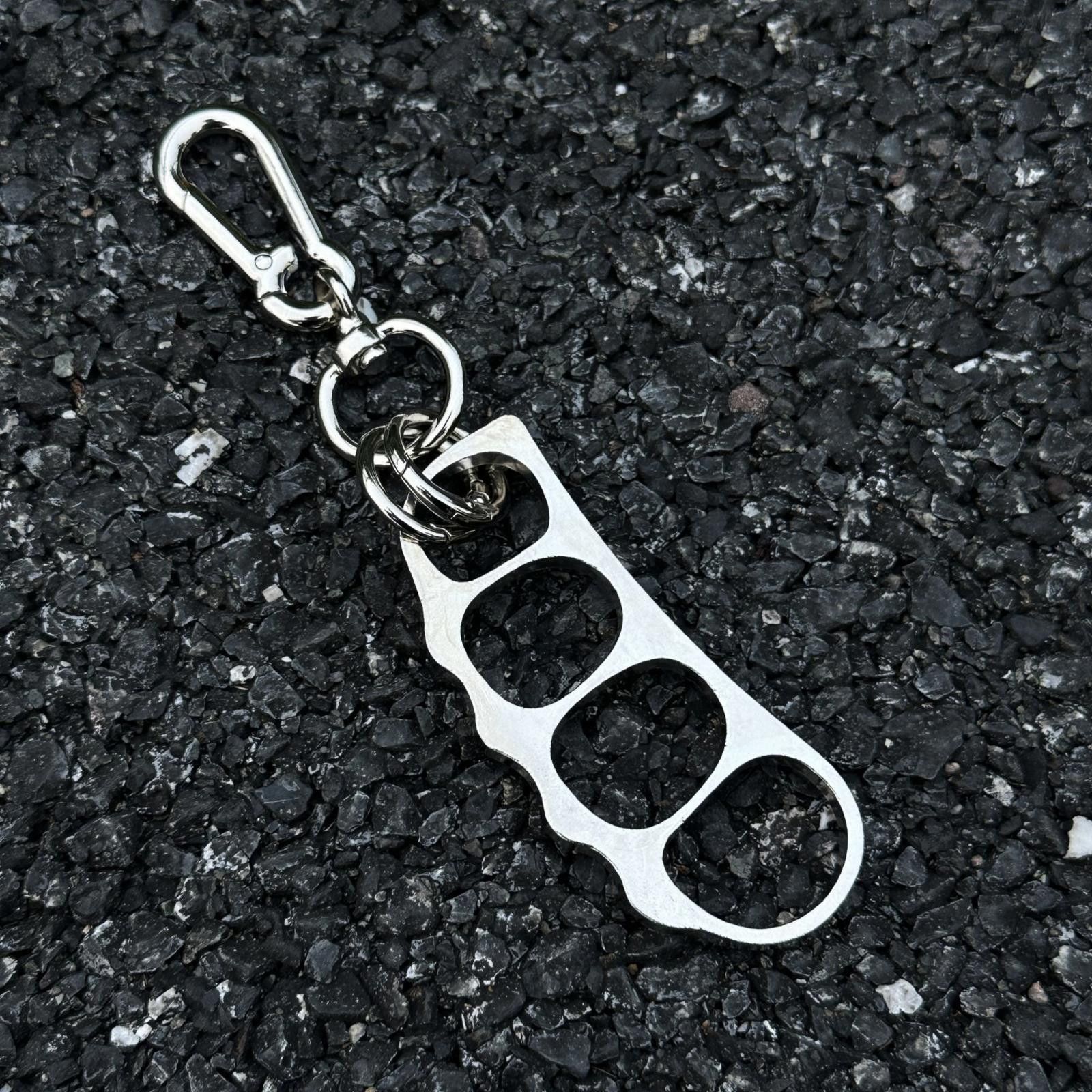 Jewelry Metal Brass Knuckle Keychain Clip, Edgy Men's Accessory Size ONE SIZE - 4 Thumbnail