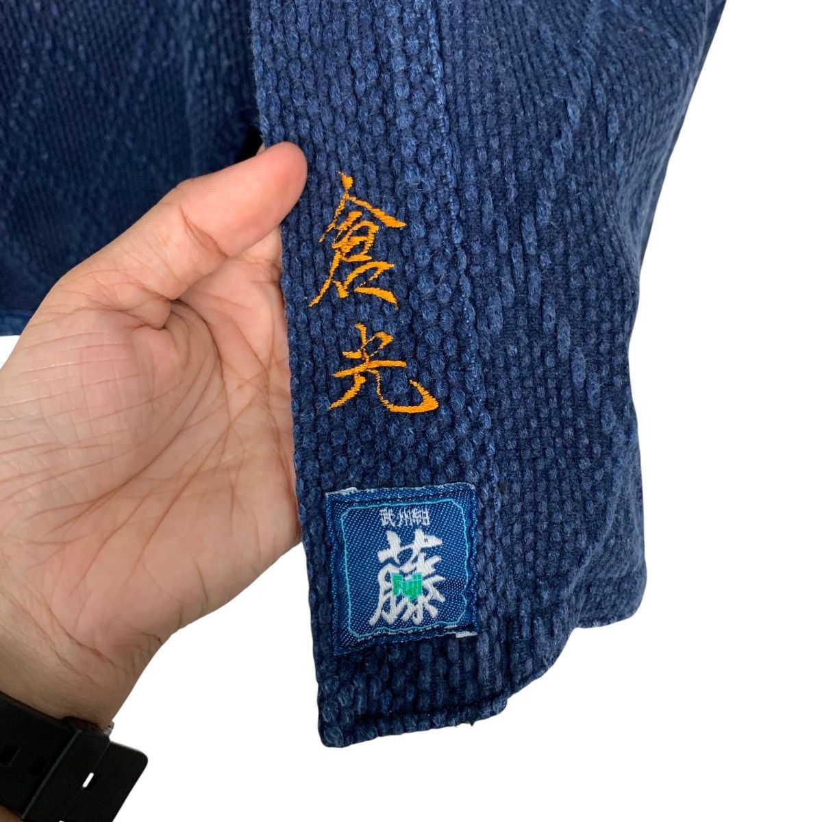 Japanese Brand Vintage 90s Indigo Sashiko Thick Weave Kimono #2691-C120 Size US M / EU 48-50 / 2 - 13 Thumbnail