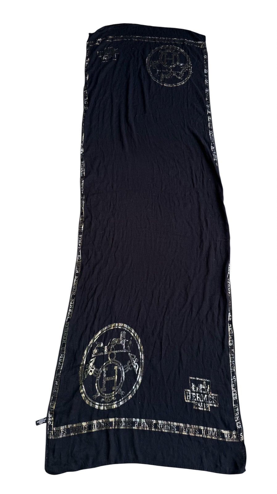 Hermes Hermes Paris Black Silk Scarf Size ONE SIZE - 5 Thumbnail