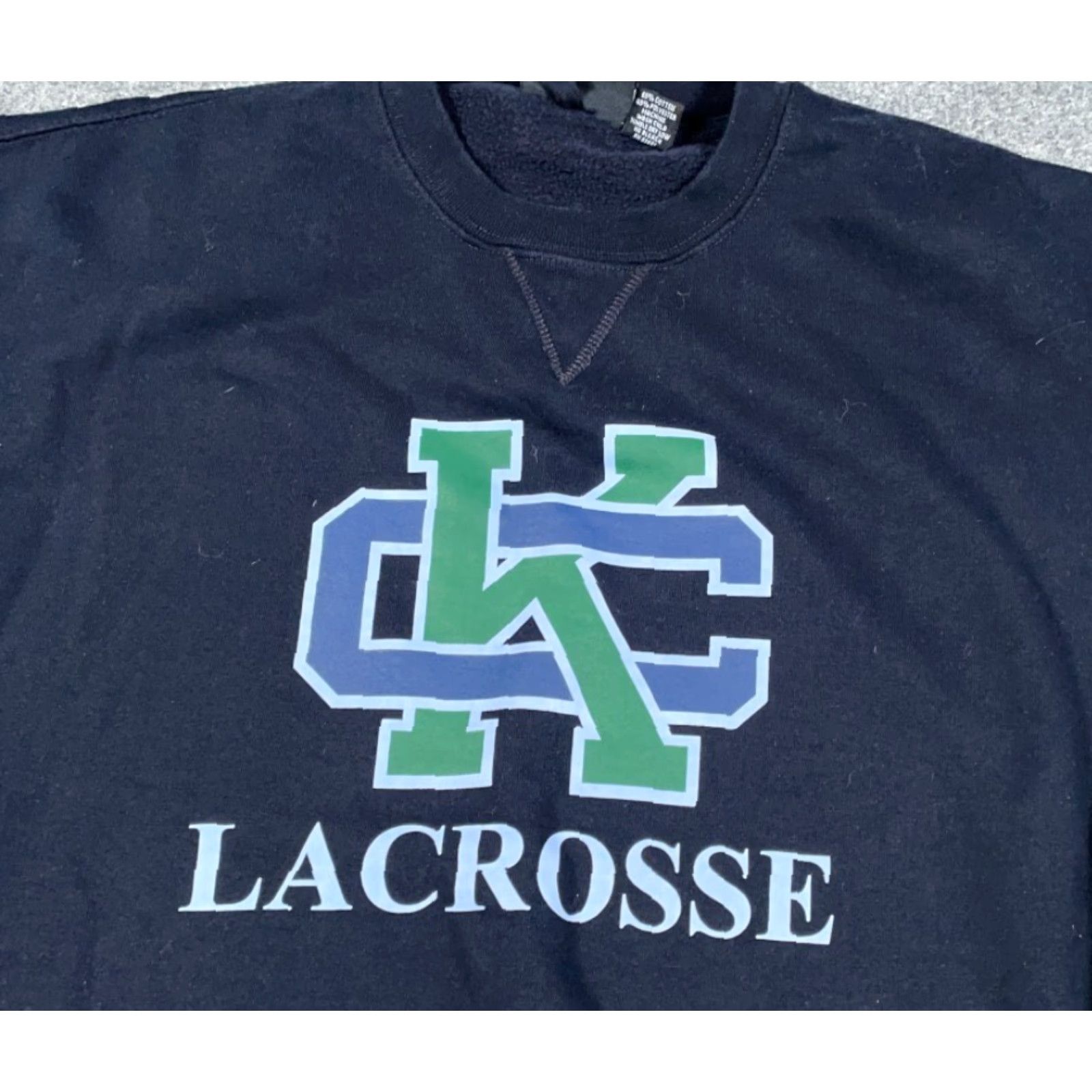 Vintage VINTAGE Pennant Sweatshirt Sports Shirt Adult Large Black Lacrosse Print Size US L / EU 52-54 / 3 - 7 Thumbnail