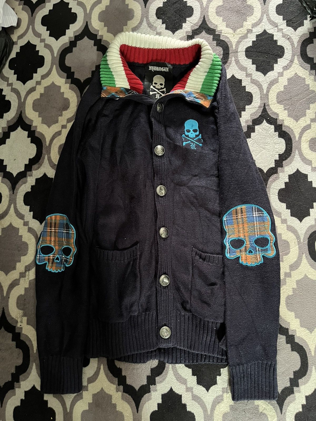 Isamu Katayama Backlash Hydrogen wool embroidered skull jacket Size US L / EU 52-54 / 3 - 1 Thumbnail