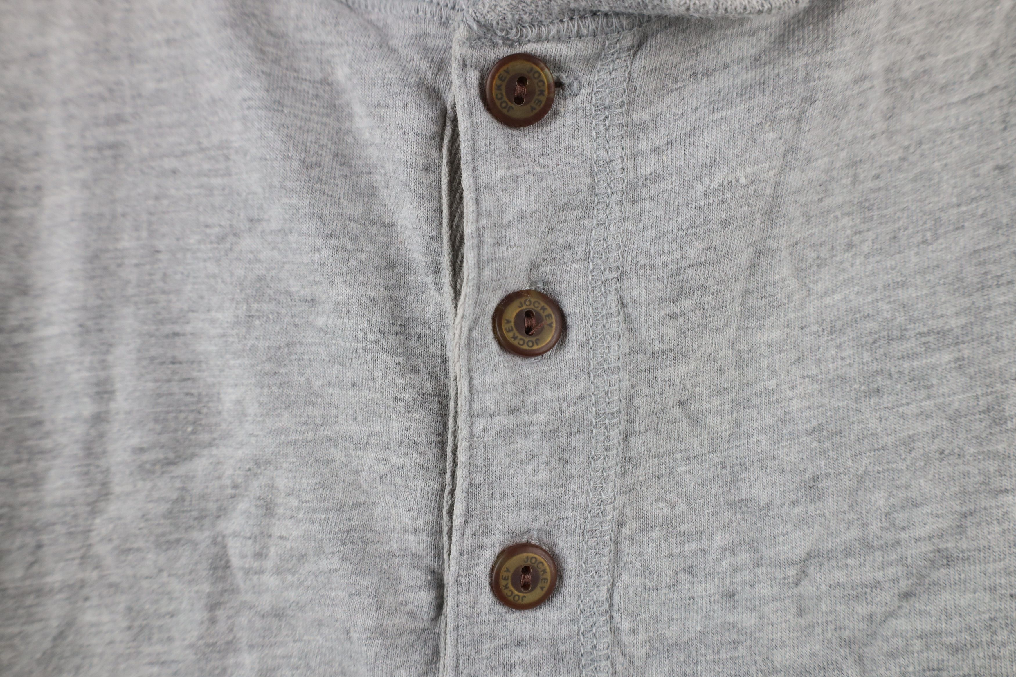 Vintage Vintage 90s Streetwear Blank Henley T-Shirt Gray Cotton Size US M / EU 48-50 / 2 - 4 Thumbnail