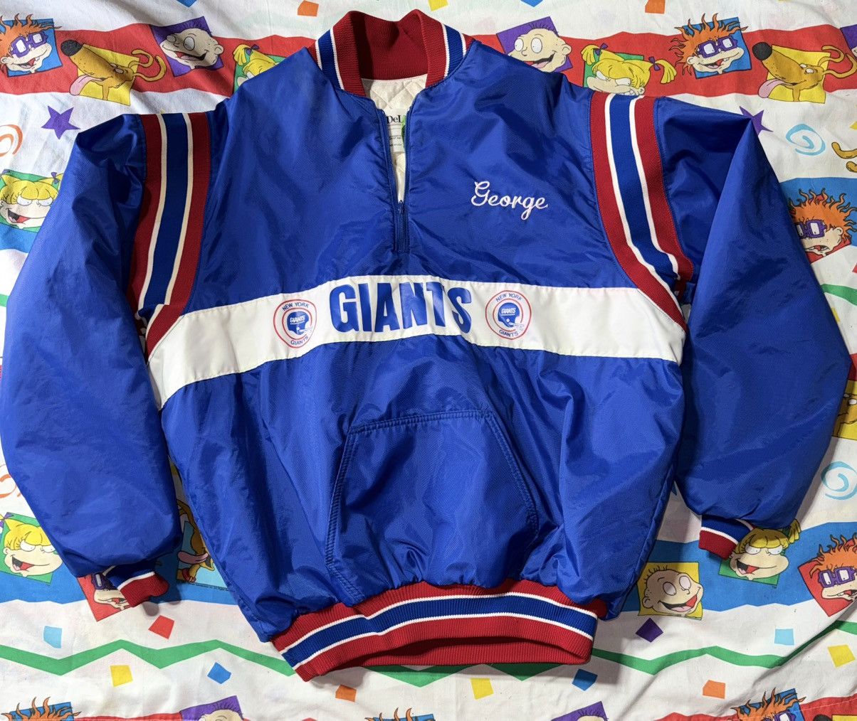 Delong Vintage 80s Delong New York Giants Jacket Mens 2XL 1/4 Zip Size US XXL / EU 58 / 5 - 1 Thumbnail