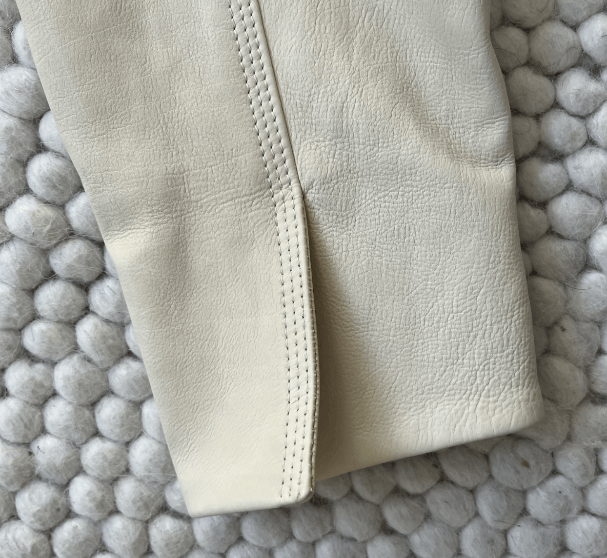 AMIRI Women’s Leather Zip Jacket – Bone White