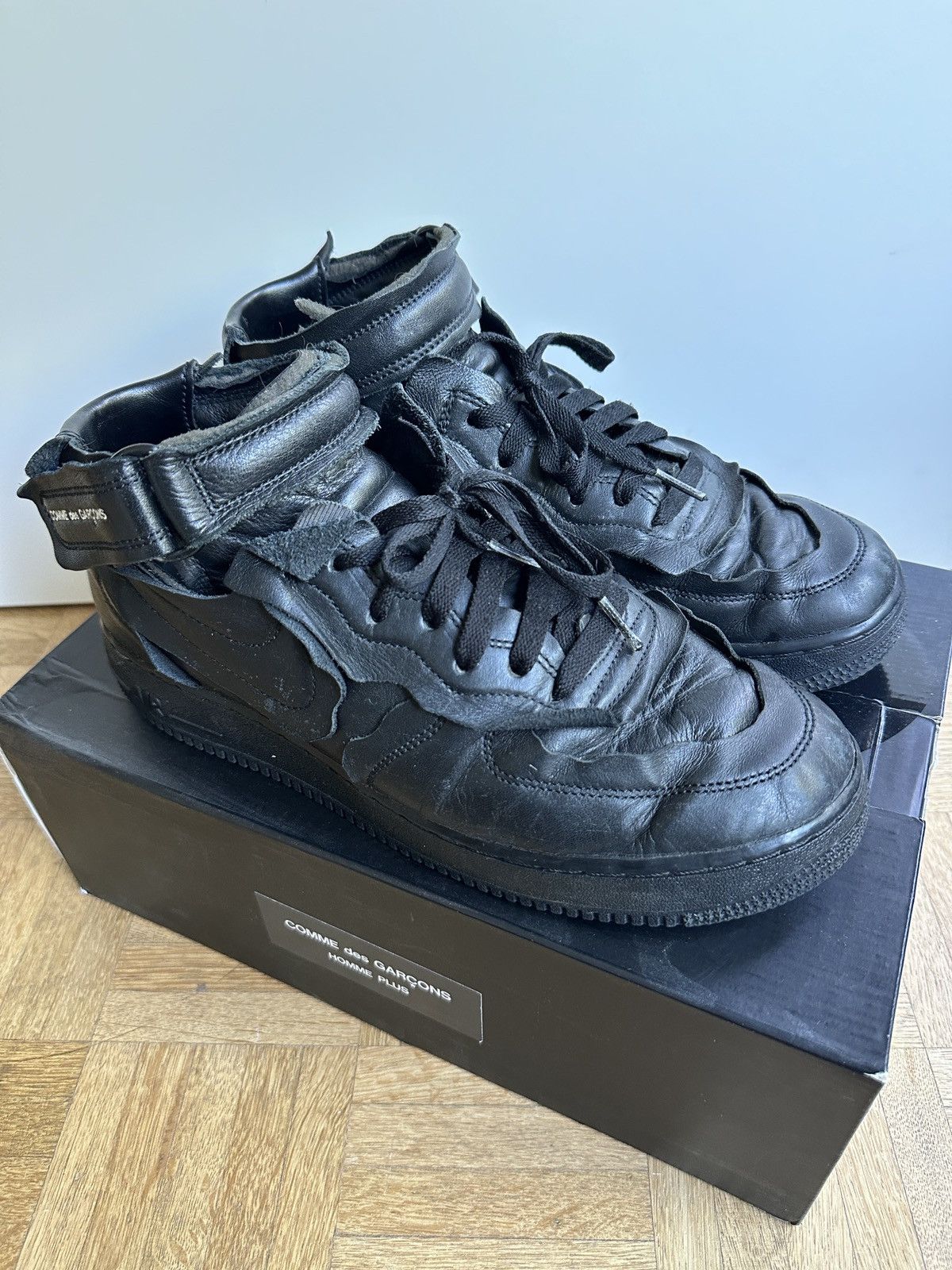 Comme des Garcons Homme Plus × Nike AF1 x Comme des Garçons “Triple Black” Size US 10 / EU 43 - 1 Thumbnail