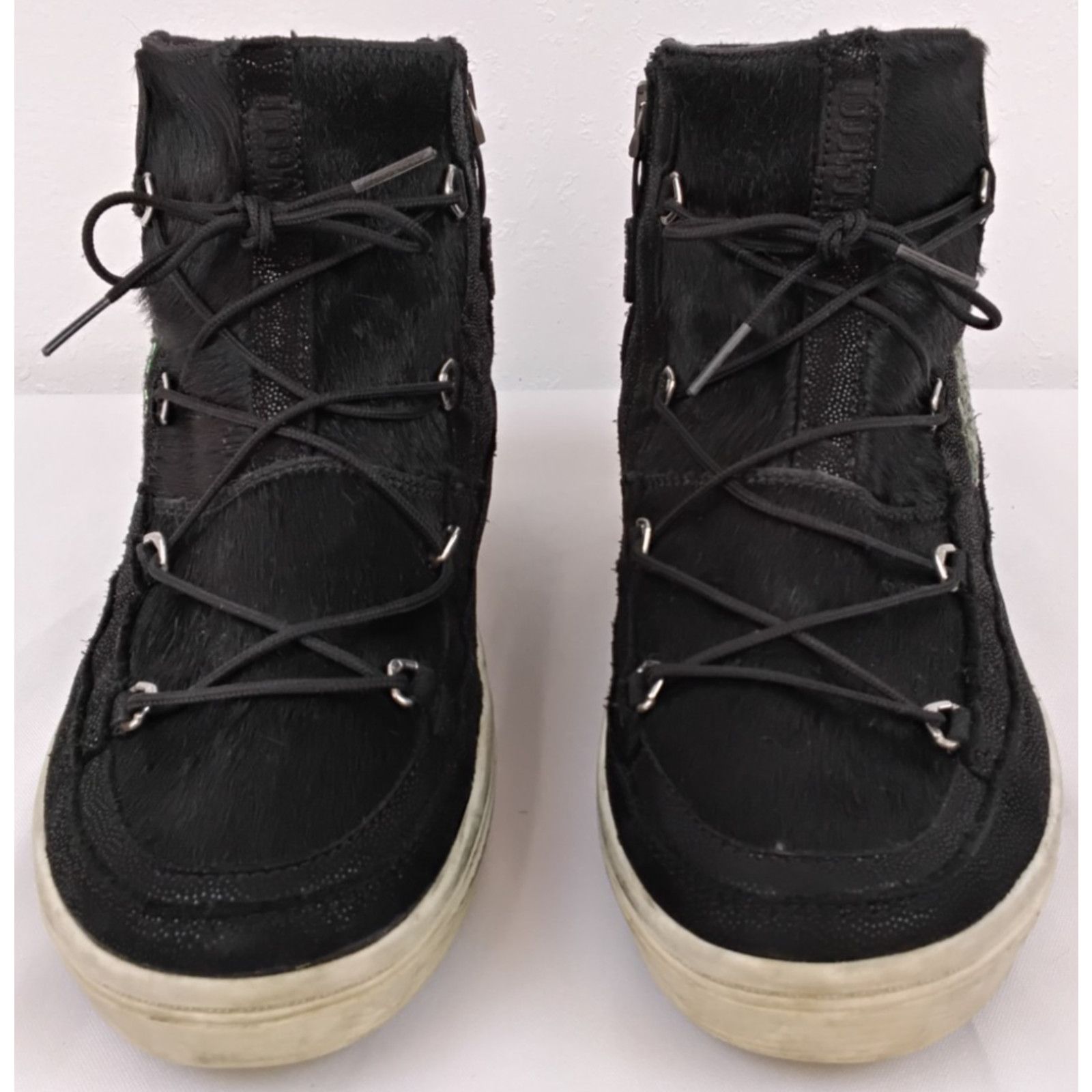 Moon Boot Moon Boot Sneakers Women's 9.5 Black Fur & Snake Print Size US 9.5 / IT 39.5 - 2 Thumbnail