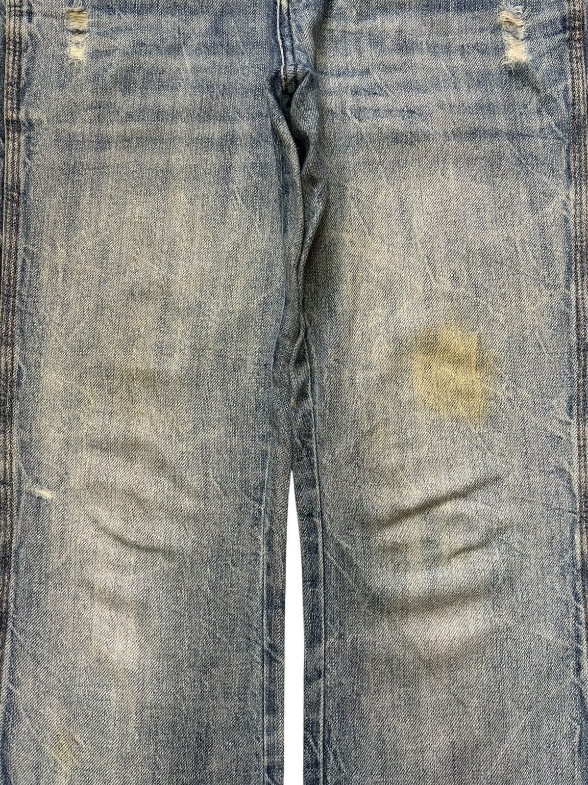 Wrangler Vintage Japanese Brand Mud Wash Distressed Jeans Size 32" / US 10 / IT 46 - 3 Thumbnail