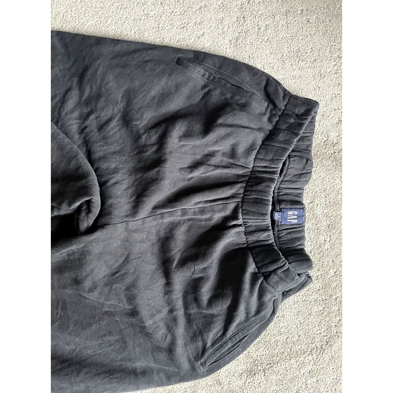 Gap Gap Men Sweatpants Size Large Black Solid Jogger Pants Regular Activewear Mens L Size US 33 - 5 Thumbnail