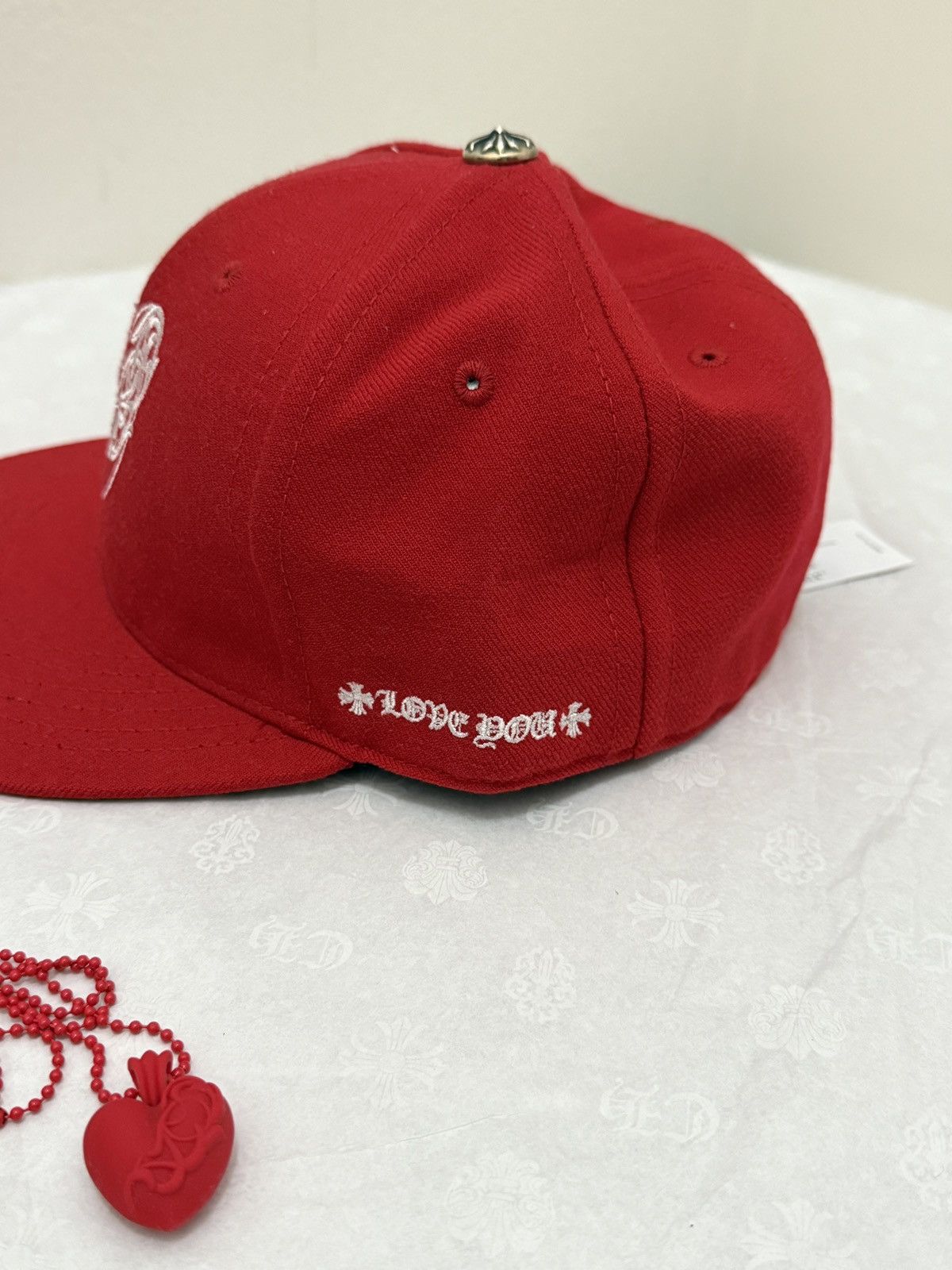 Chrome Hearts ChromeHearts Baseball Heart Snapback Red Size ONE SIZE - 3 Thumbnail