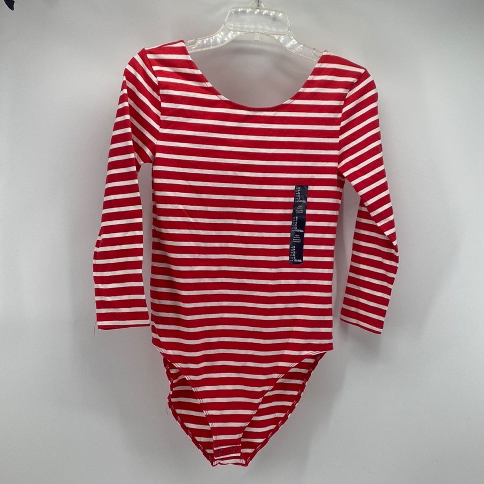 Gap Gap red white striped scoop neck 3 quarter sleeve bodysuit Size S / US 4 / IT 40 - 1 Thumbnail