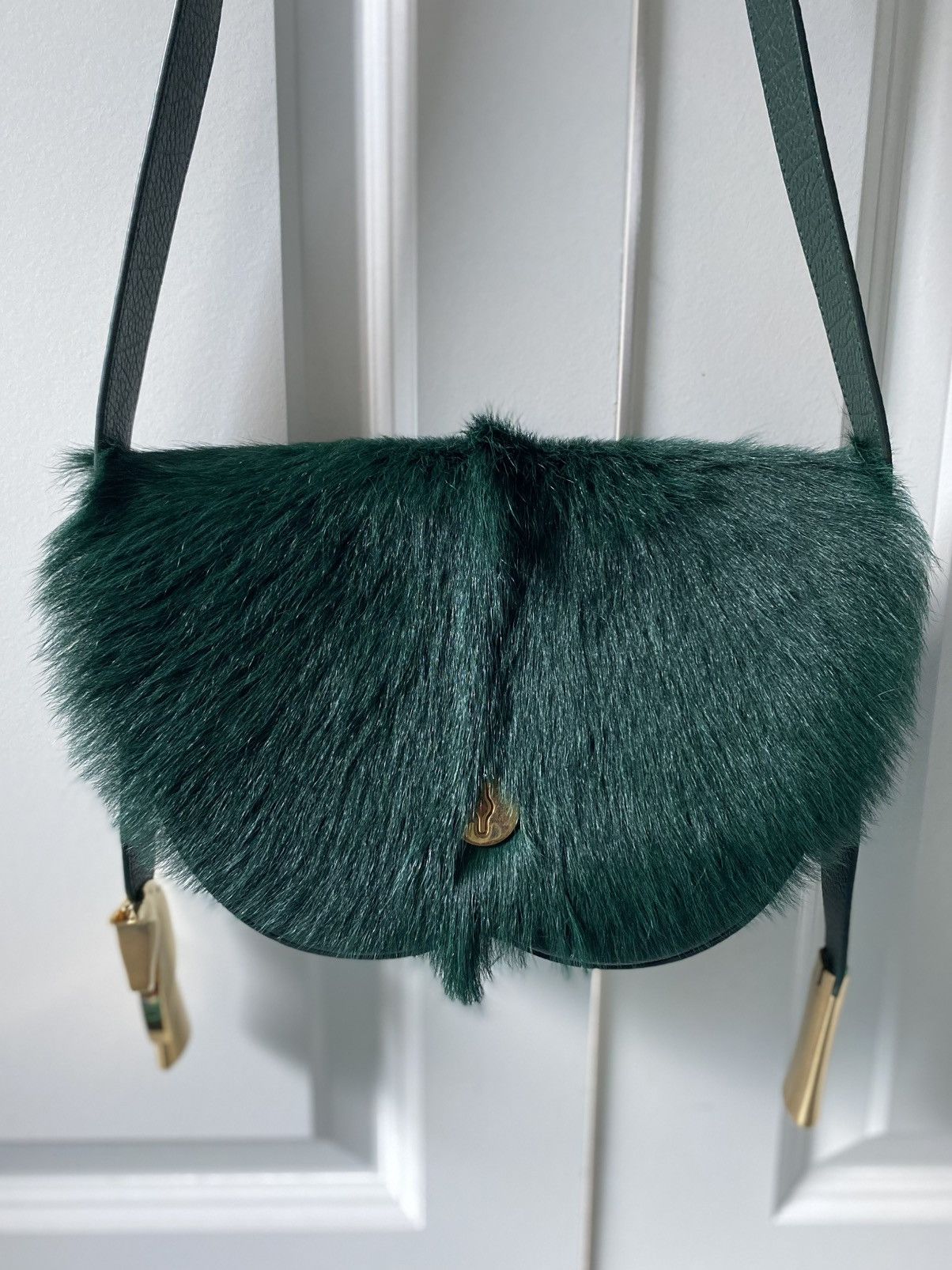 Burberry Green Burberry Adjustable Fur Bag Size ONE SIZE - 6 Thumbnail
