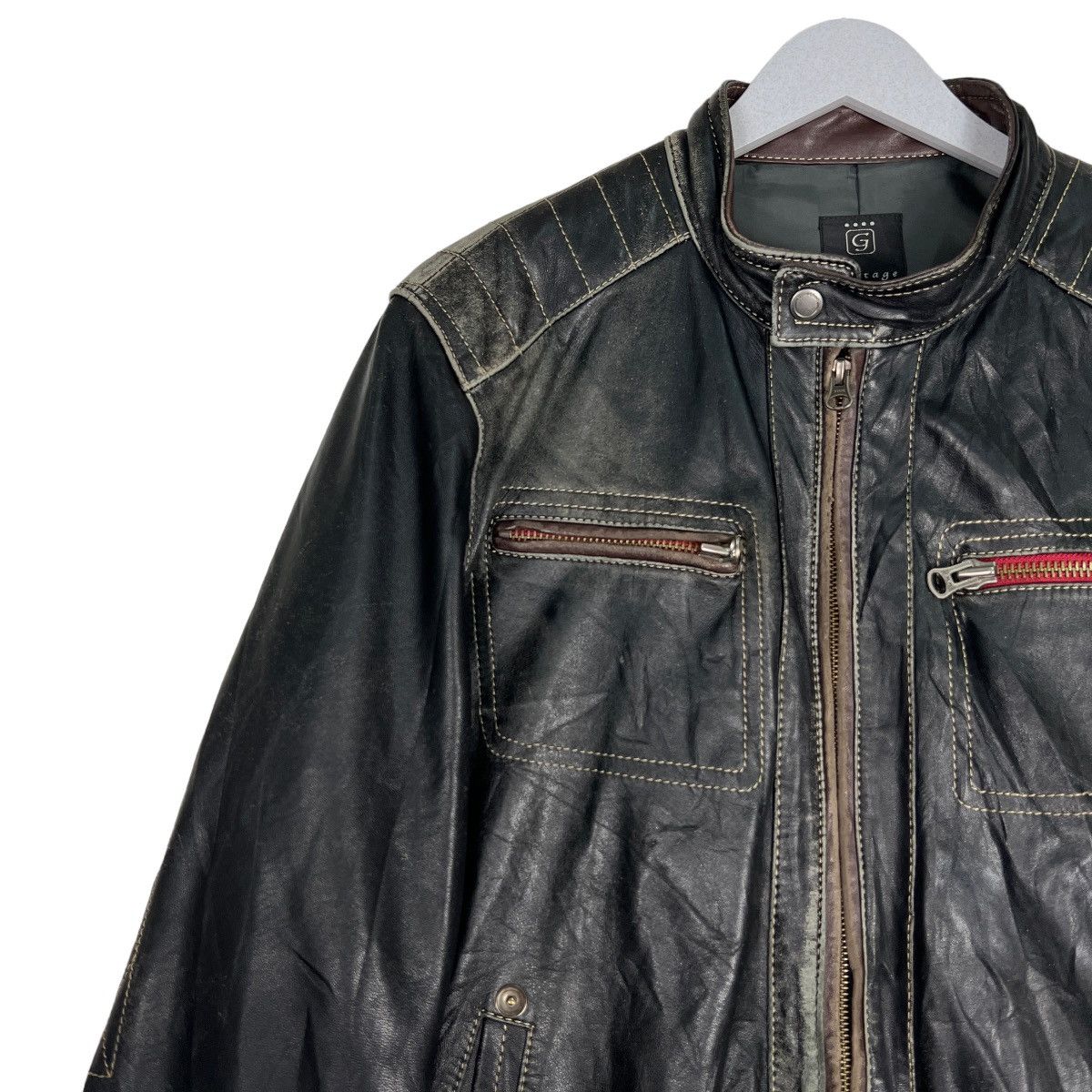 14th Addiction 🔥 G STAGE LEATHER RIDER MOTO JACKET Size US L / EU 52-54 / 3 - 7 Thumbnail