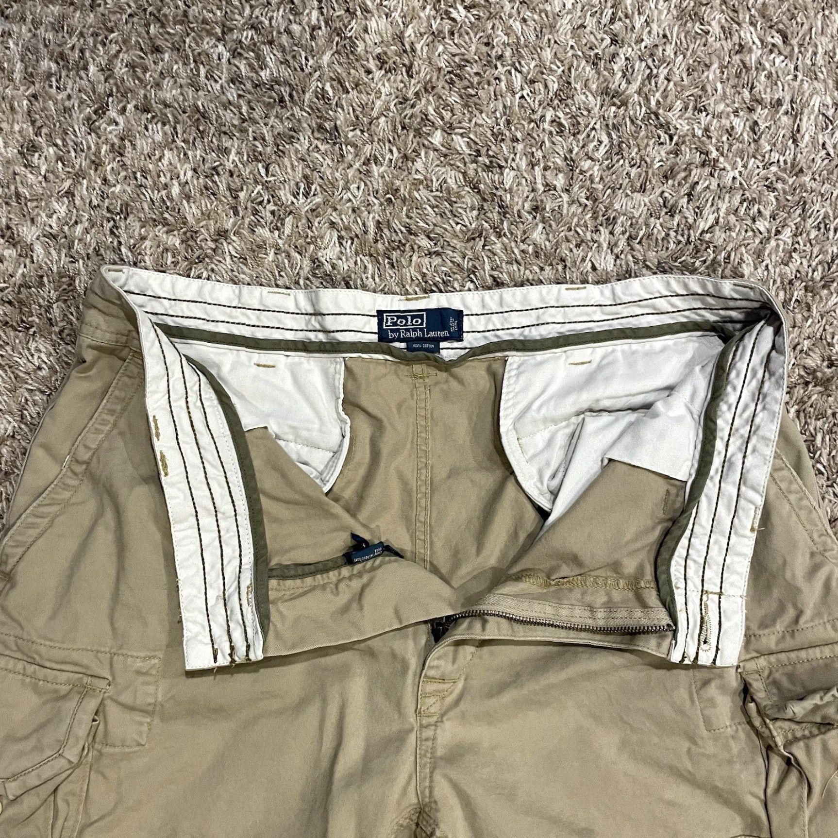 Polo Ralph Lauren VINTAGE Polo Ralph Lauren Cargo Shorts Mens 40 Khaki Tan Cargo Pocket 90s Y2K Vintage Casual Cotton Utility Shorties Size US L / EU 52-54 / 3 - 4 Thumbnail