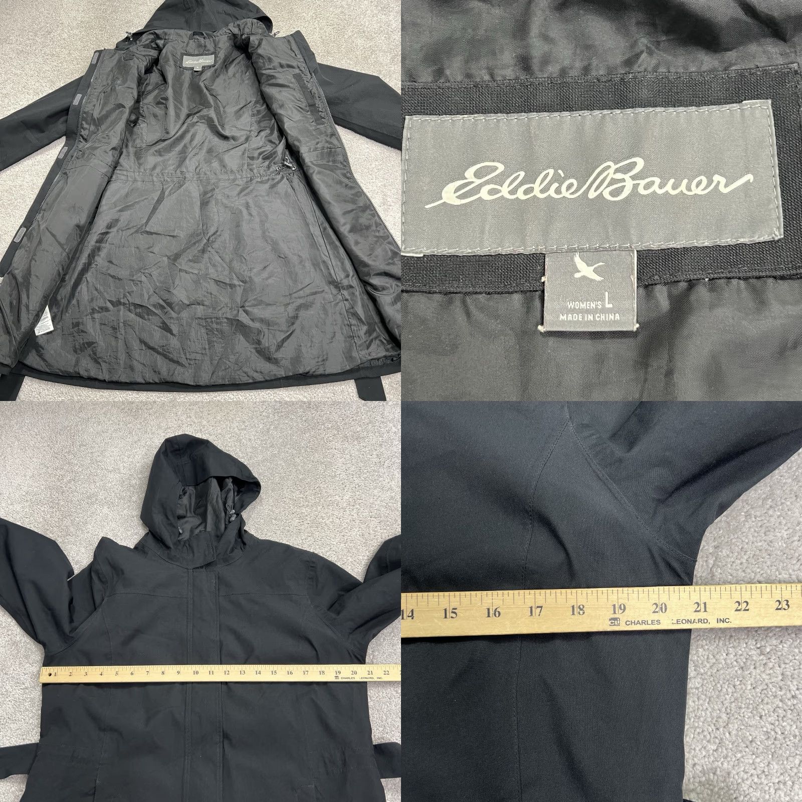 Eddie Bauer VINTAGE? Eddie Bauer Jacket Womens Large Black WeatherEdge Hooded Belted Rain Coat Shell Full Zip Size L / US 10 / IT 46 - 8 Thumbnail
