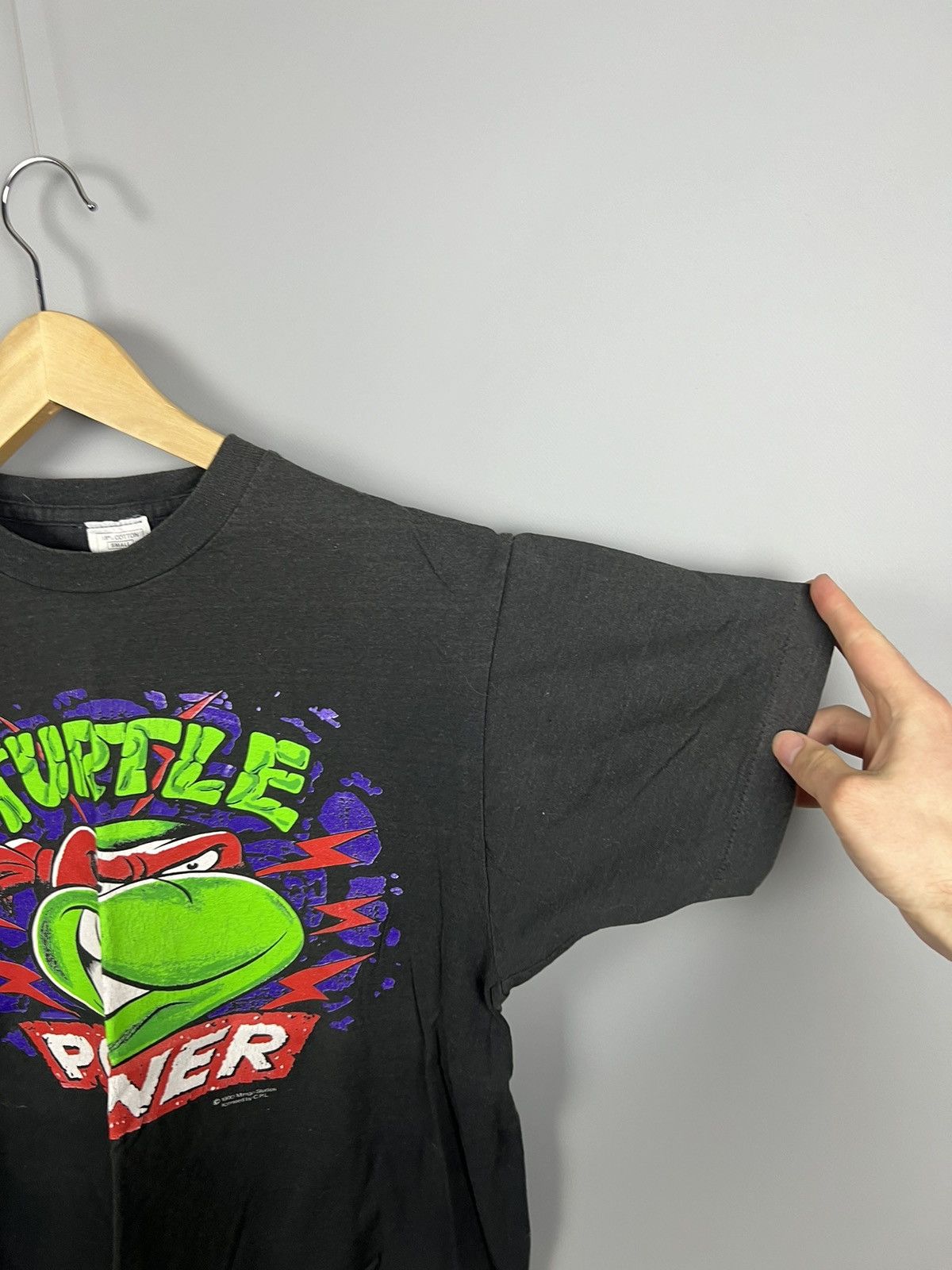 Cartoon Network Vintage 1990 TMNT 'Raphael Turtle Power' Cartoon Movie Tee Size US S / EU 44-46 / 1 - 4 Thumbnail